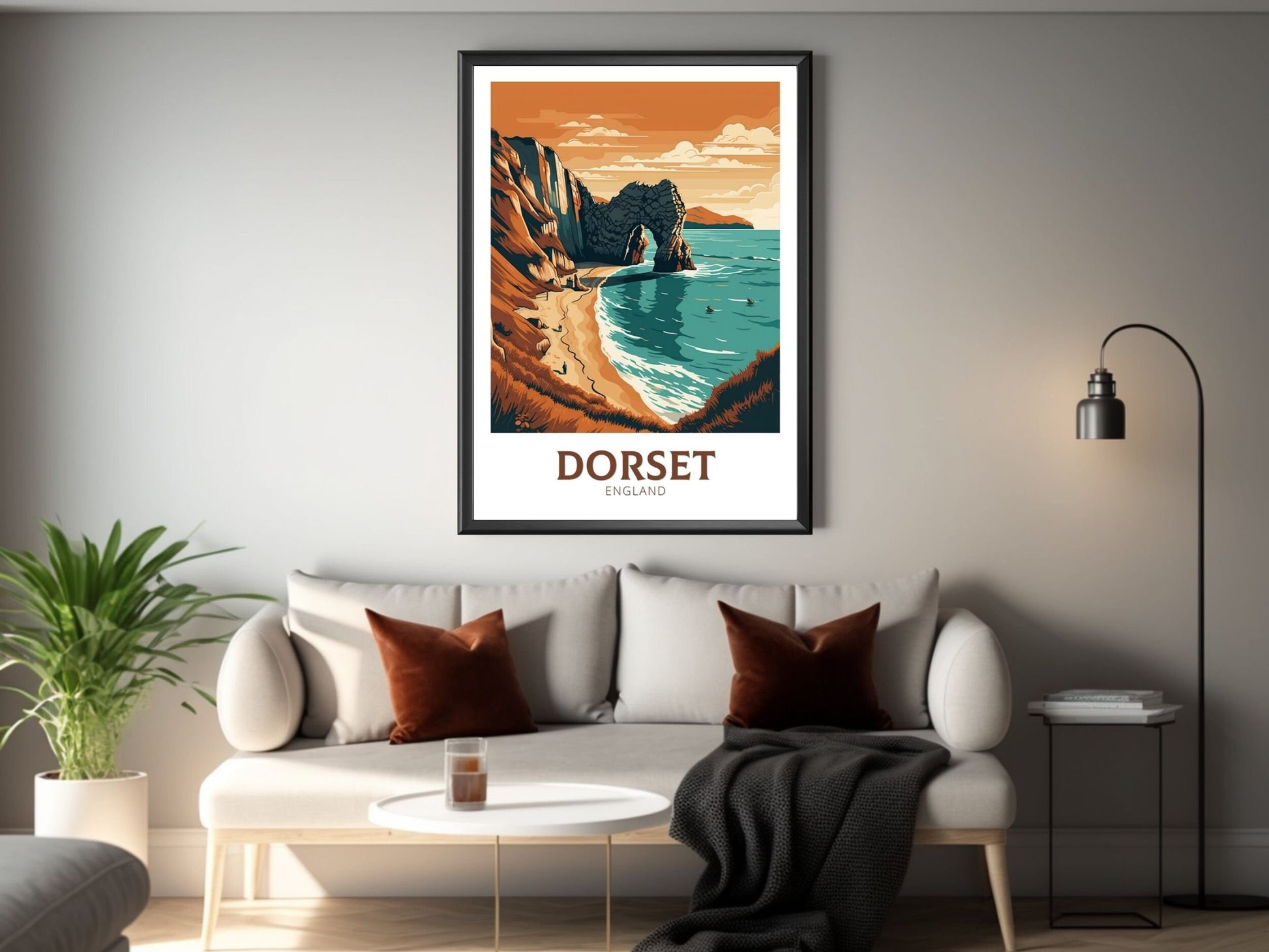 Dorset Travel Poster | Dorset Travel Print | Dorset Wall Art | England Print | England Home Decor | Dorset Poster | Travel gift | ID 155