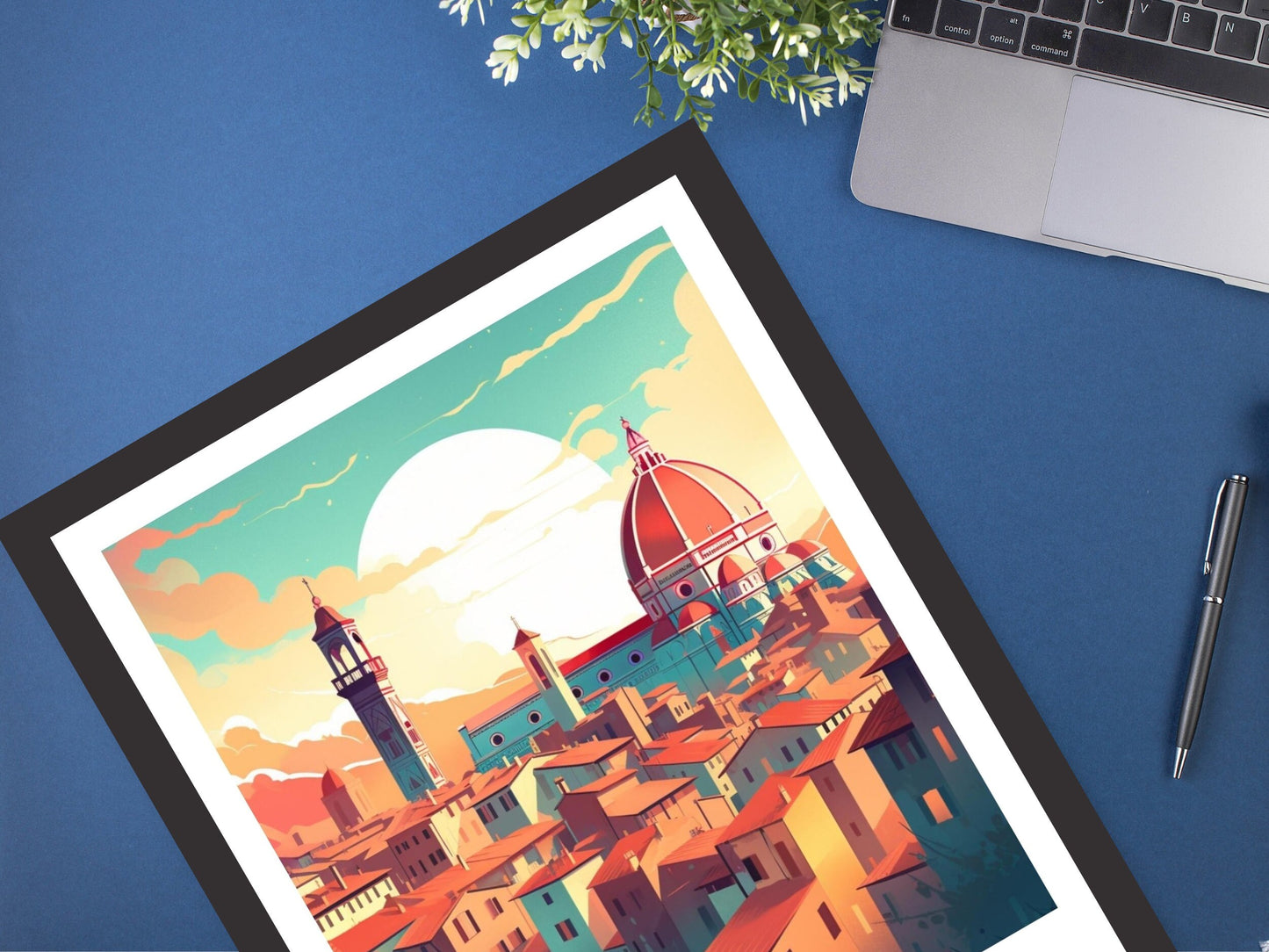 Florence Travel Print | Florence Italy Poster | Florence Città d'Arte | Florence Illustration | Minimalist Cityscape | Tuscany Print ID 174