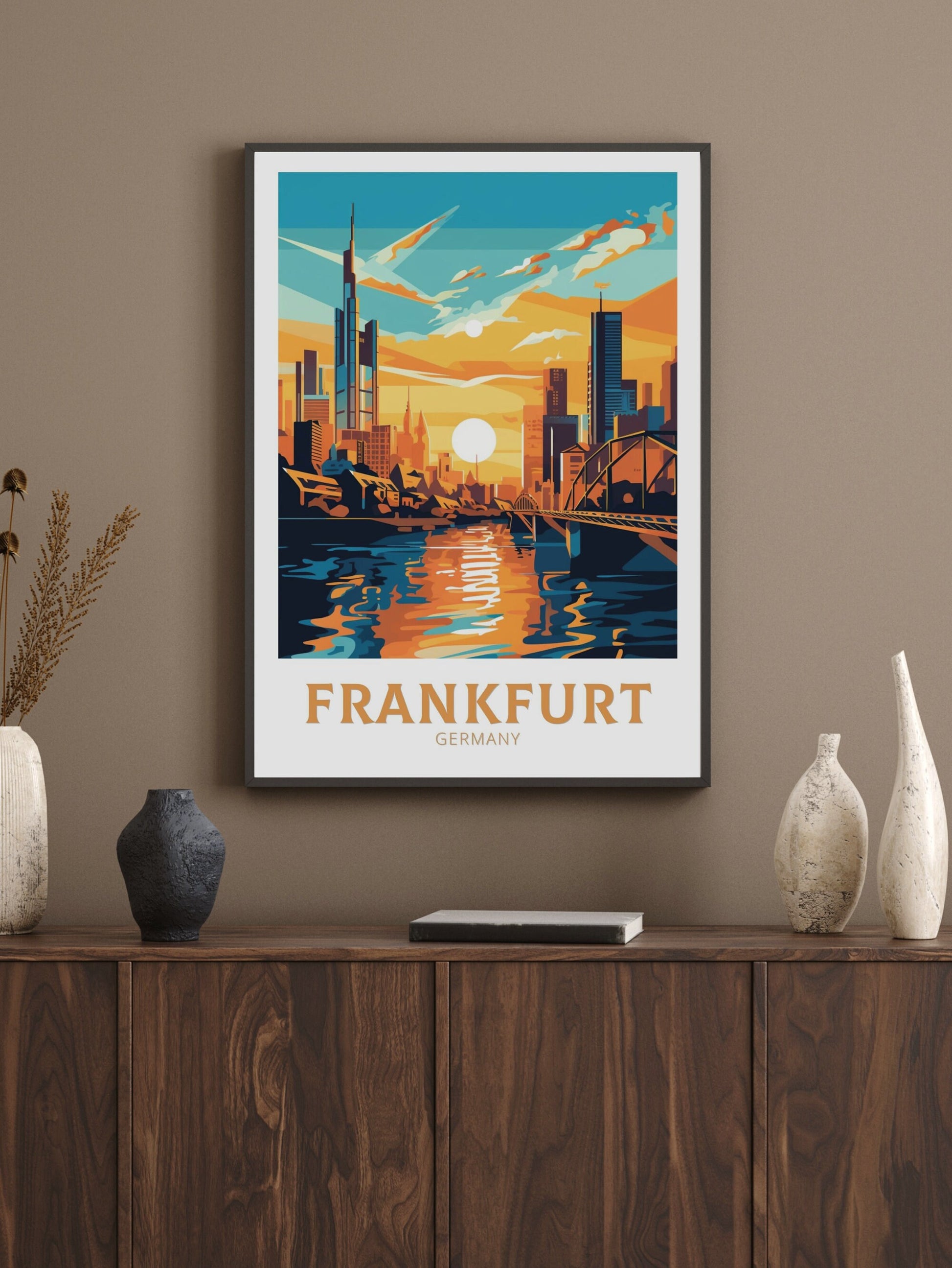 Frankfurt Travel Print | Frankfurt Travel Poster | Frankfurt Illustration | Frankfurt Wall Art | Germany Print Design | ID 175