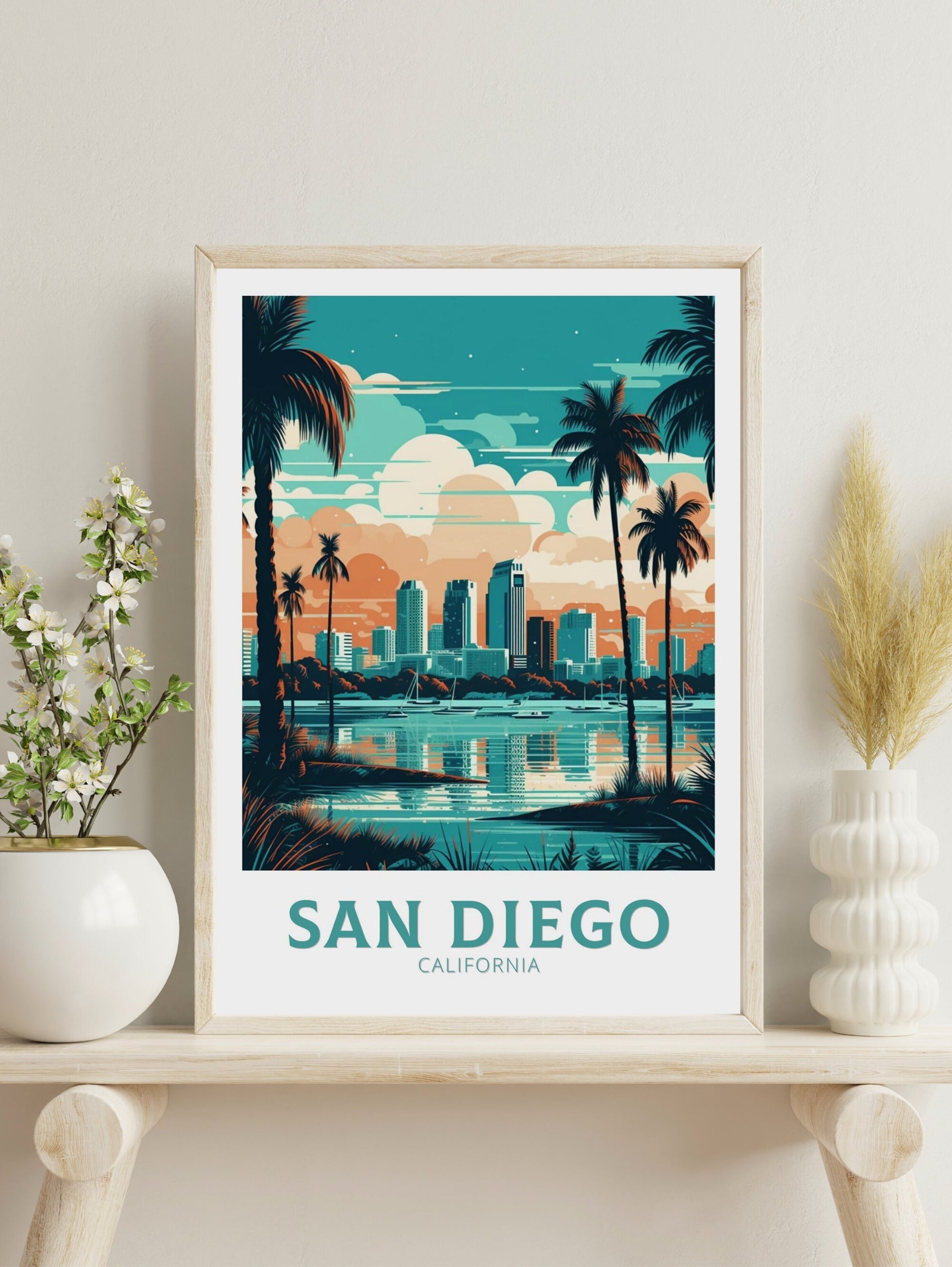 San Diego Travel Print | San Diego Poster | San Diego Design | San Diego Wall Art | San Diego Illustration | California Poster | ID 225