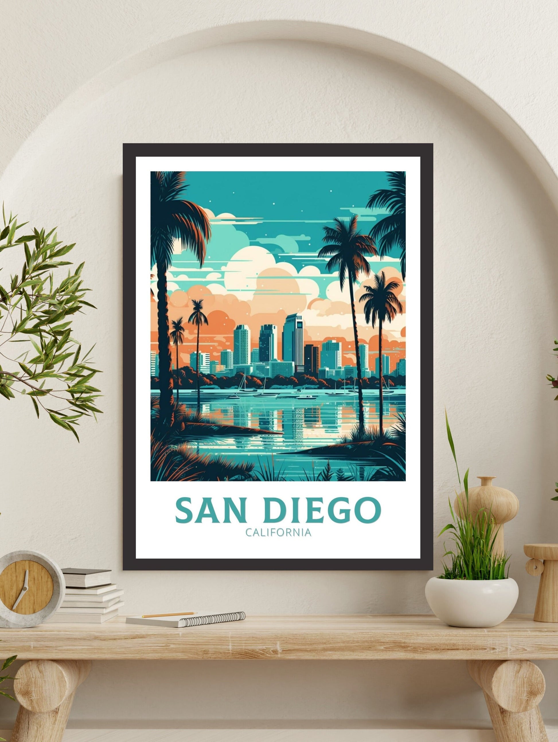 San Diego Travel Print | San Diego Poster | San Diego Design | San Diego Wall Art | San Diego Illustration | California Poster | ID 225