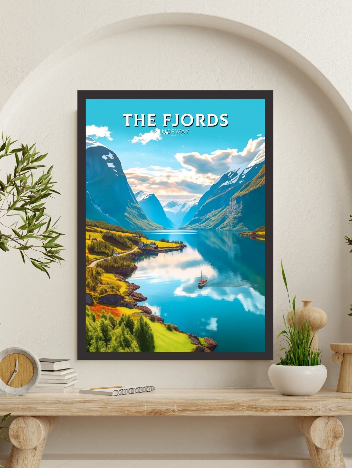 The Fjords Travel Print | The Fjords Illustration | Norway Wall Art | Norway Print | The Fjords Travel Poster | Norway Wall Art | ID 251