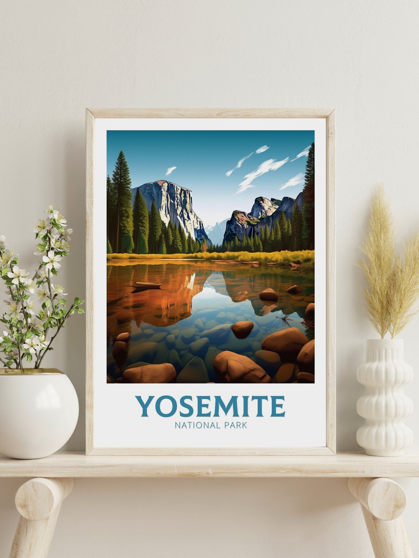 Yosemite Park Poster Wall Art | Yosemite National Park Travel Print | Yosemite National Park Illustration | California Travel Print | ID 258