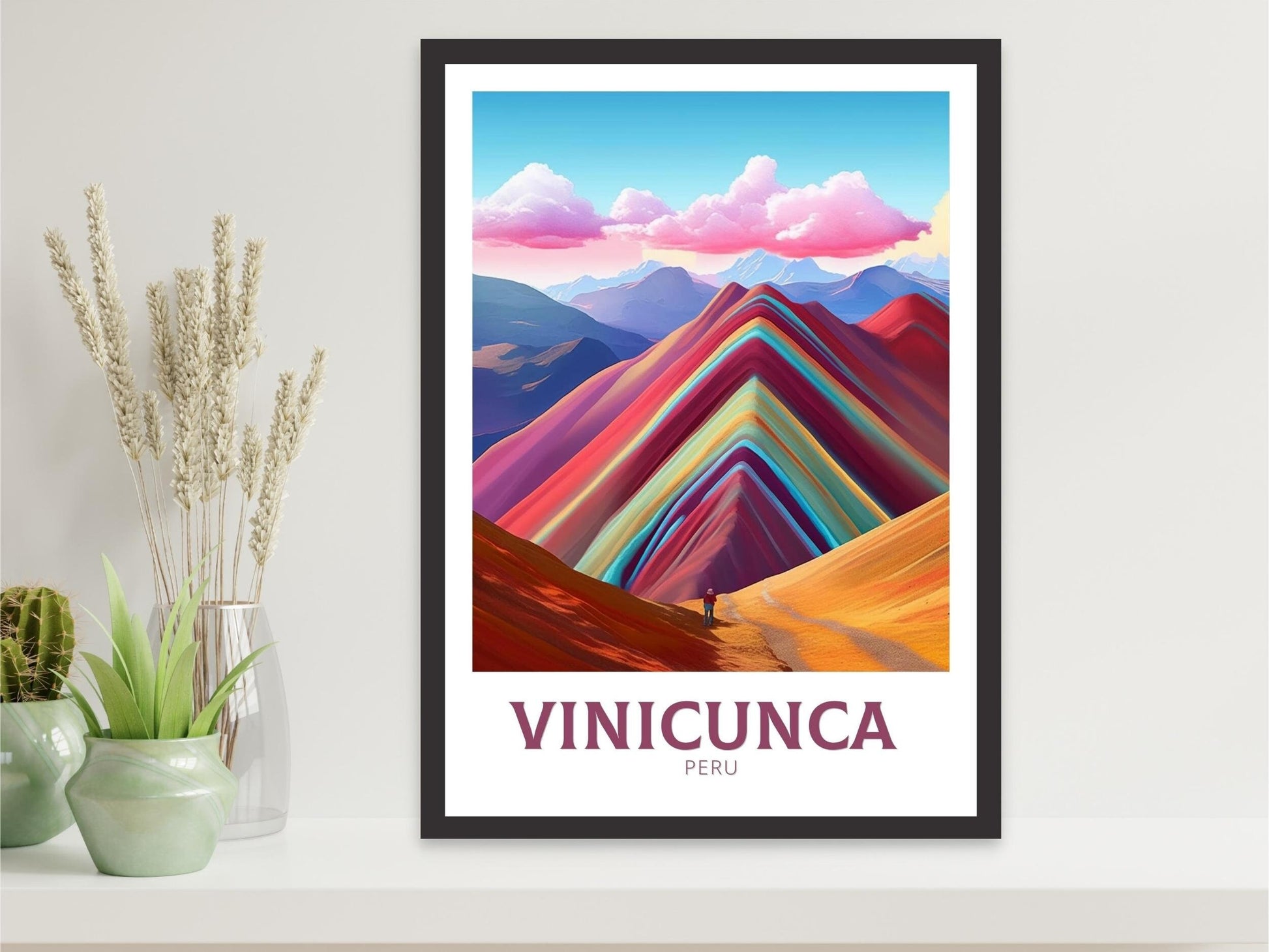 Vinicunca Travel Poster | Vinicunca Travel Print | Vinicunca Peru | Vinicunca Wall Art | Vinicunca Peru Painting | Rainbow Mountain ID 270