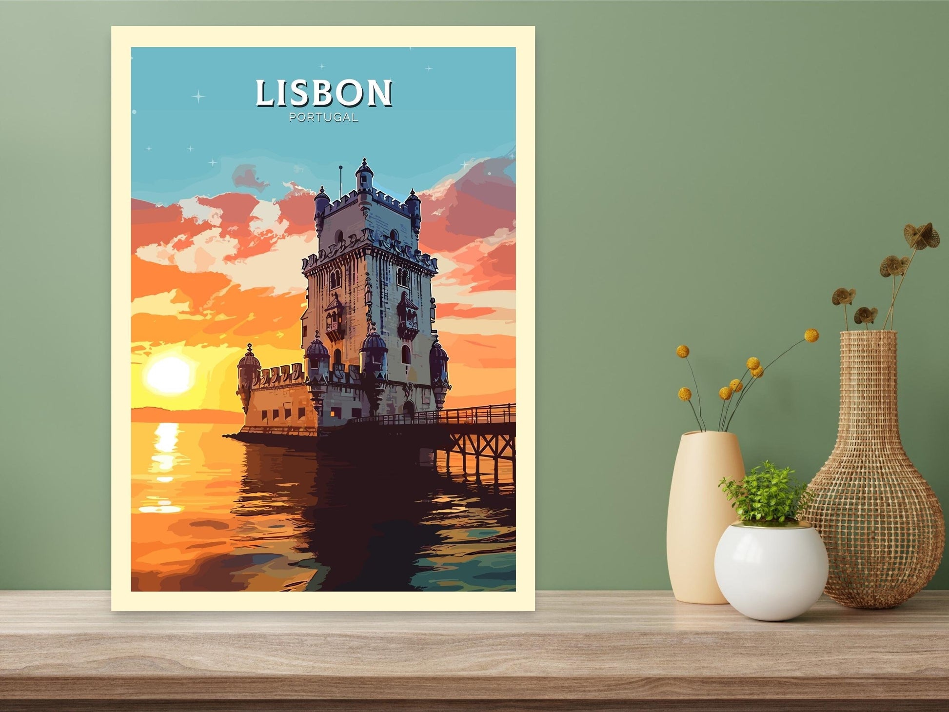 Lisbon Travel Print | Lisbon Travel Poster | Lisbon Illustration | Lisbon Wall Art | Portugal Print | Lisbon Painting | ID 271