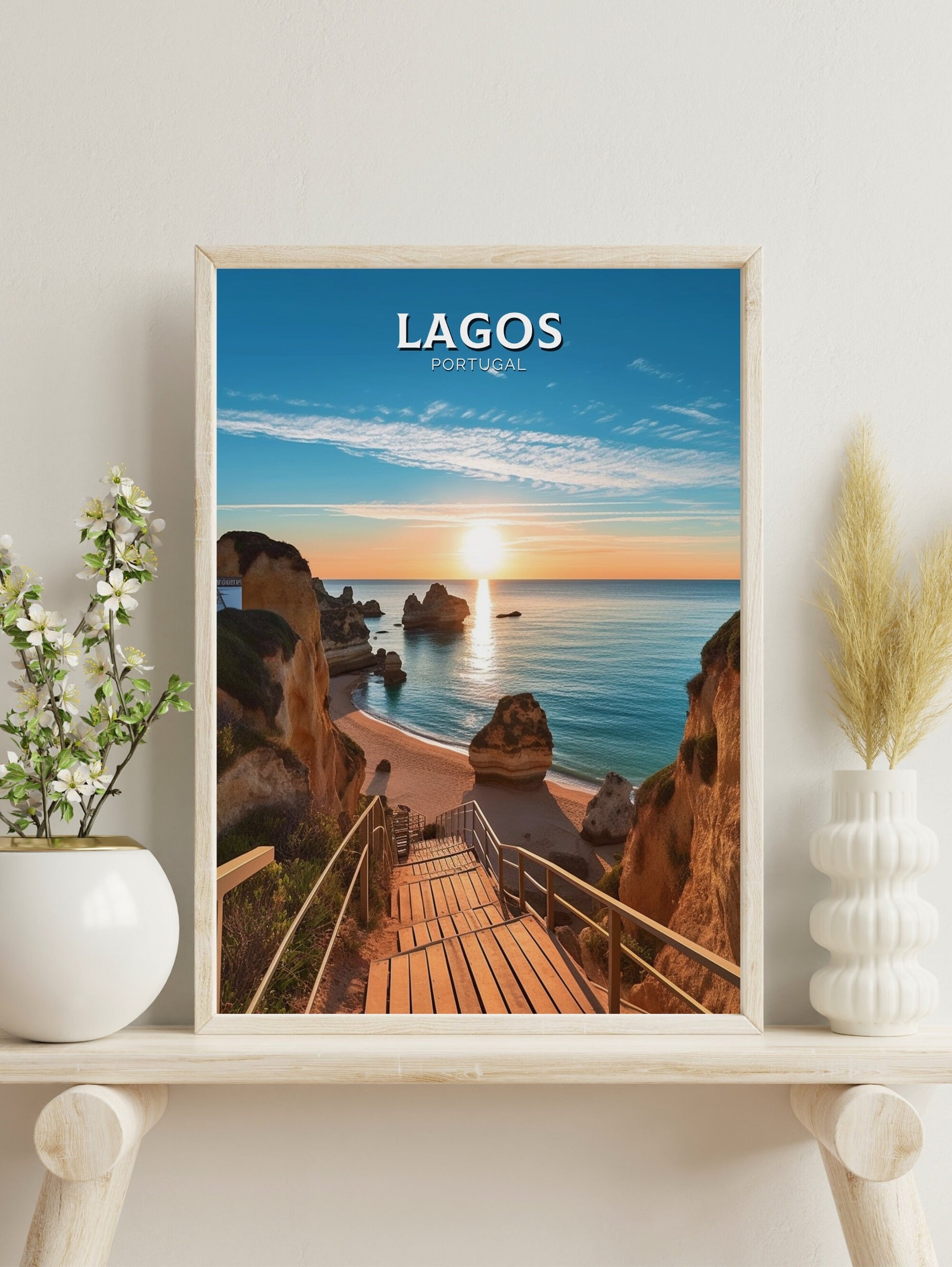 Lagos Travel Print | Lagos Travel Poster | Lagos Illustration | Lagos Wall Art | Portugal Print | Lagos Portugal Painting | ID 273