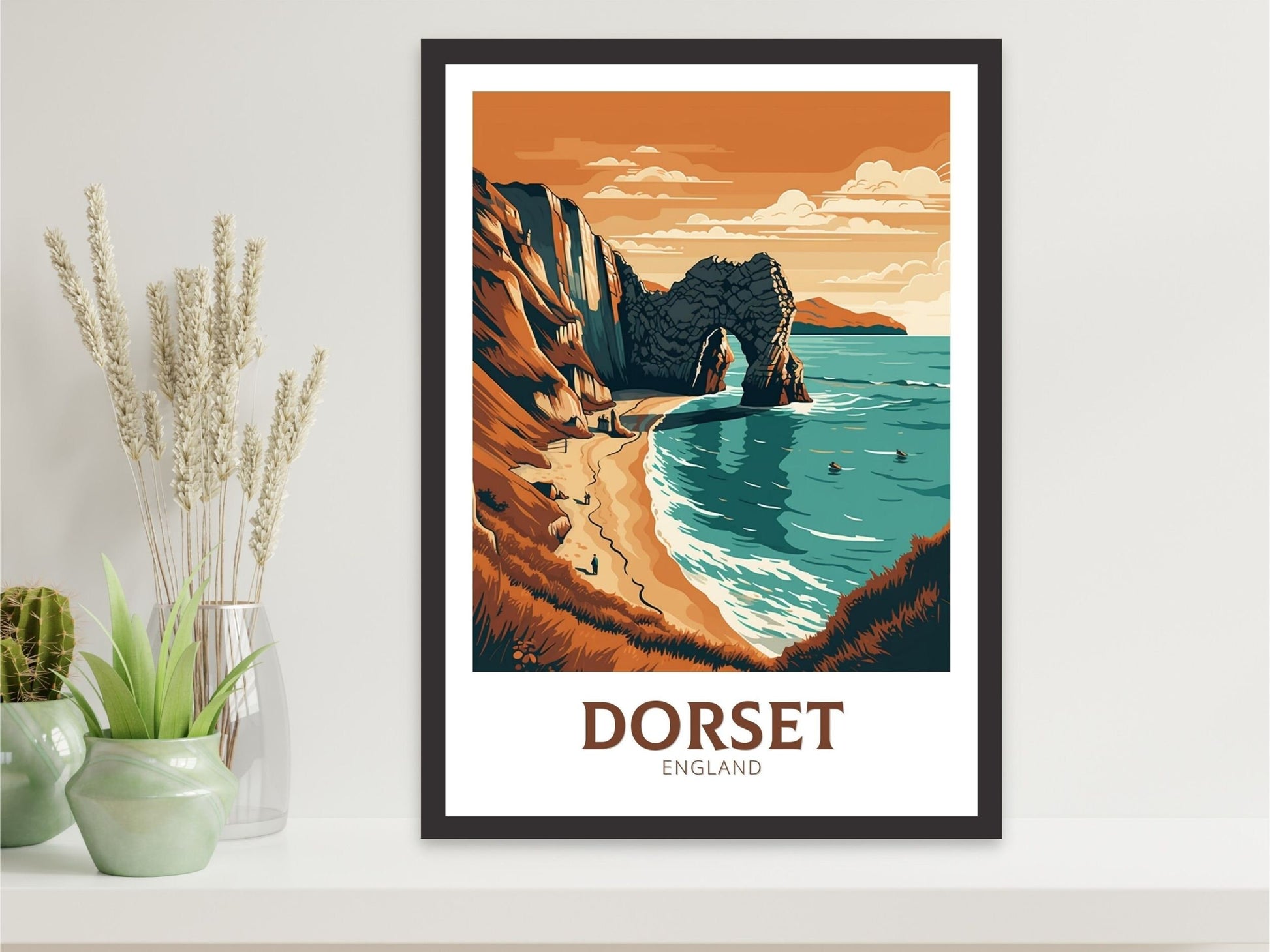 Dorset Travel Poster | Dorset Travel Print | Dorset Wall Art | England Print | England Home Decor | Dorset Poster | Travel gift | ID 155