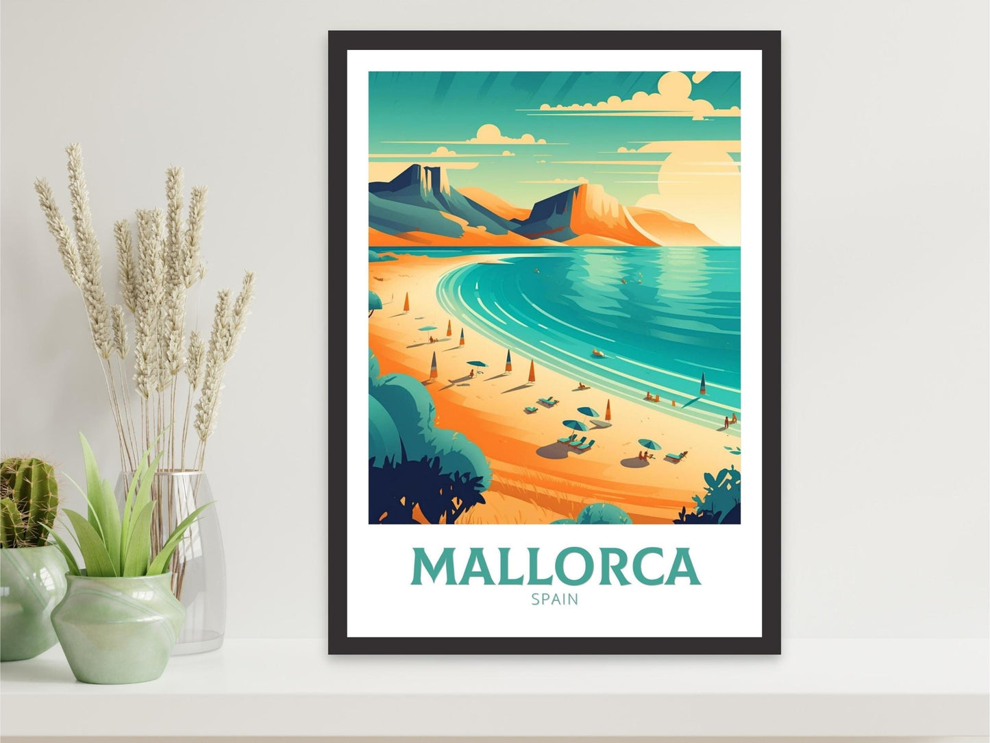 Mallorca Travel Poster | Mallorca Illustration | Mallorca Wall Art | Mallorca Poster| Spain Poster | Spain Home Decor | Spain Print | ID 164