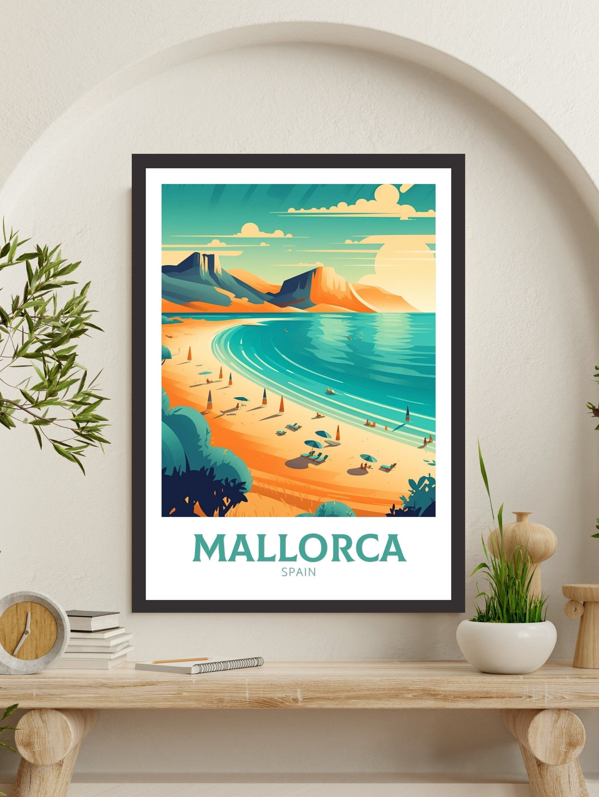 Mallorca Travel Poster | Mallorca Illustration | Mallorca Wall Art | Mallorca Poster| Spain Poster | Spain Home Decor | Spain Print | ID 164