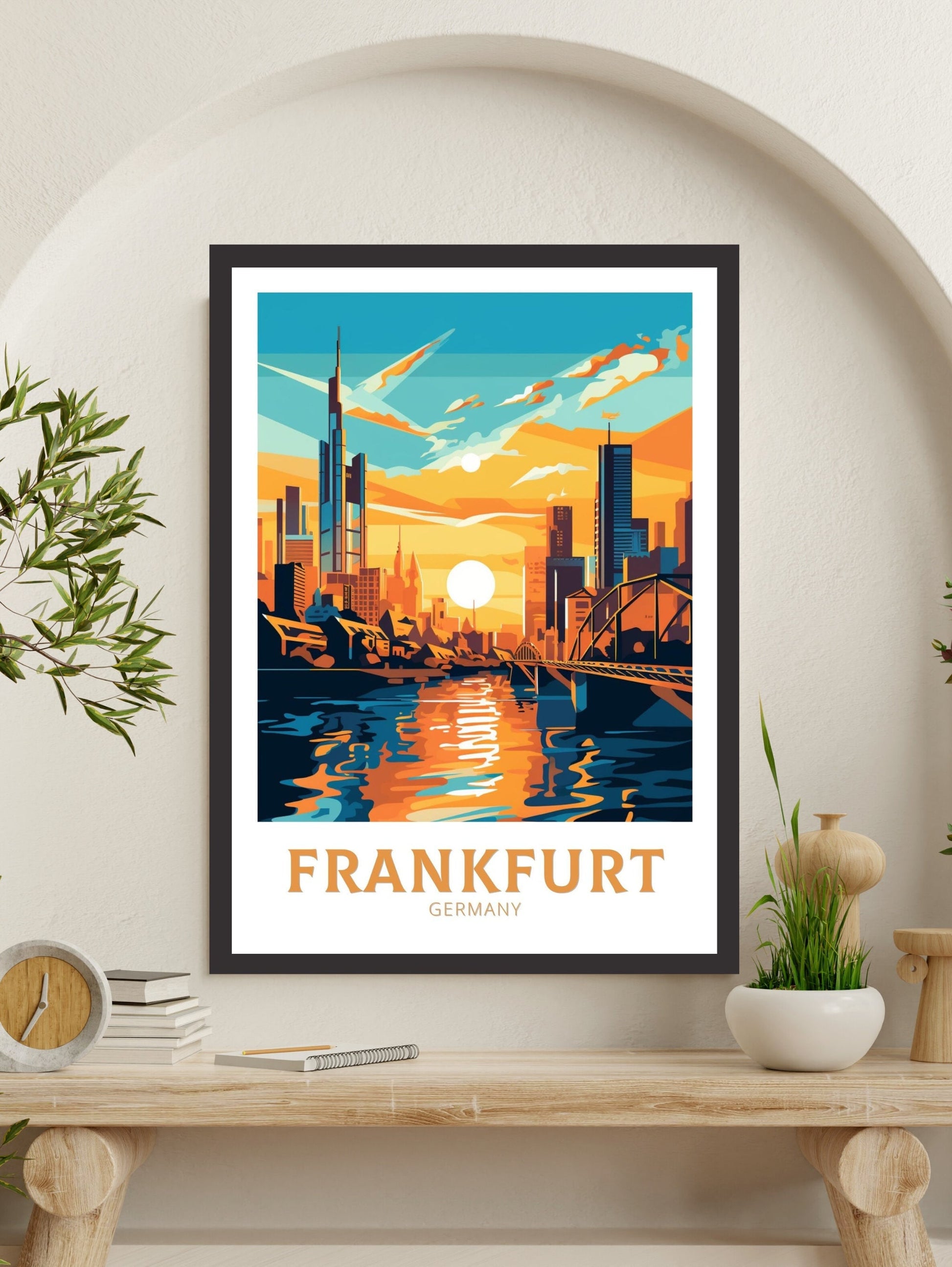 Frankfurt Travel Print | Frankfurt Travel Poster | Frankfurt Illustration | Frankfurt Wall Art | Germany Print Design | ID 175