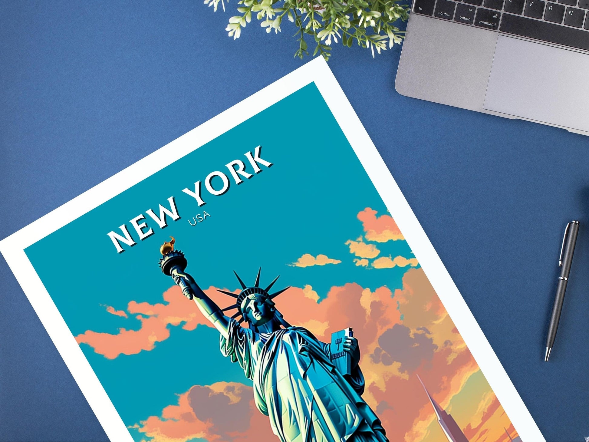 New York Travel Print | New York Poster | New York Design | New York Wall Art | New York Illustration | Statue of Liberty print | ID 340