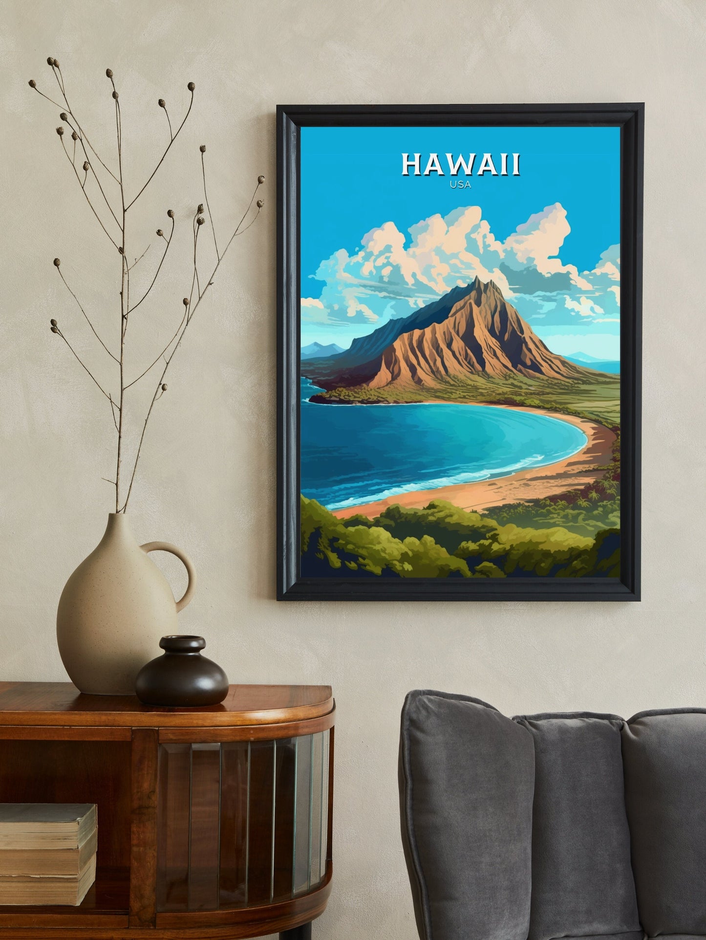 Hawaii Travel Print | Hawaii Poster | Hawaii Design | Hawaii Wall Art | Hawaii Illustration | The Islands of Hawaii print | ID 380