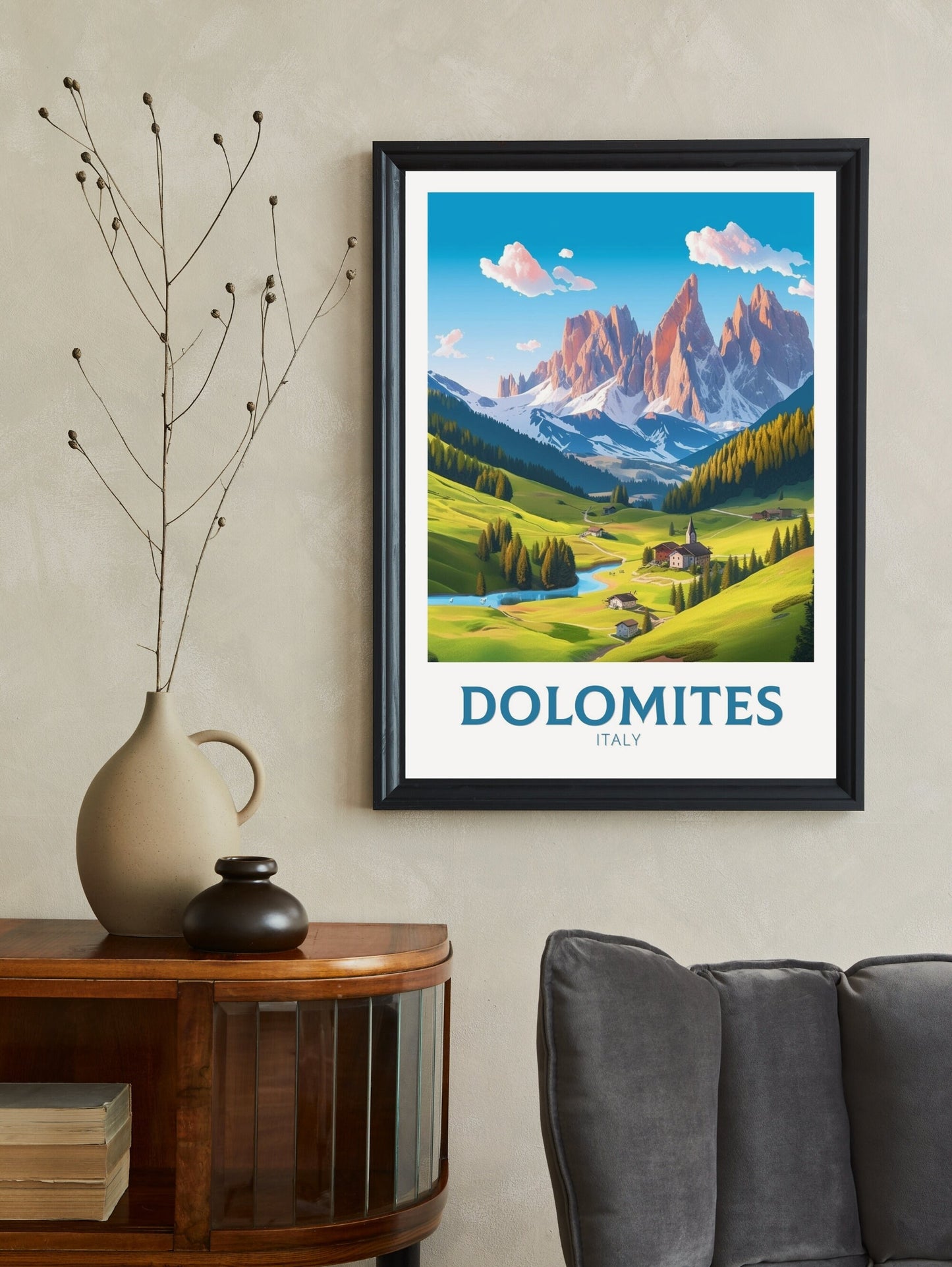 Dolomites Travel Print | Dolomites Poster | Travel Gifts | Italy Travel Print | Piave Valley Poster | Housewarming Gift | ID 184