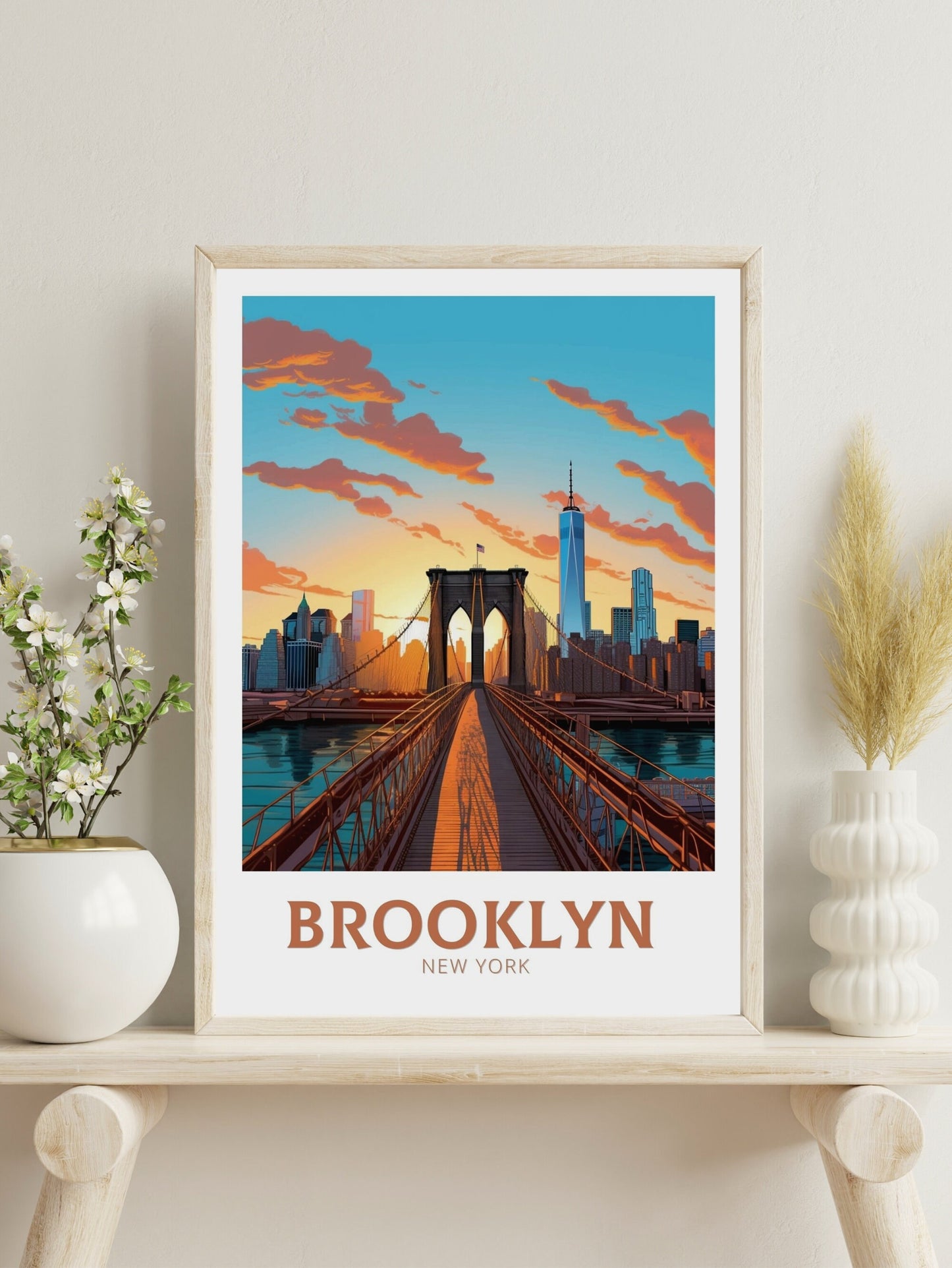 Brooklyn Travel Print | Brooklyn Travel Poster | Brooklyn Design | Brooklyn Wall Art | City Landscape Print | Brooklyn Travel Print | ID 186