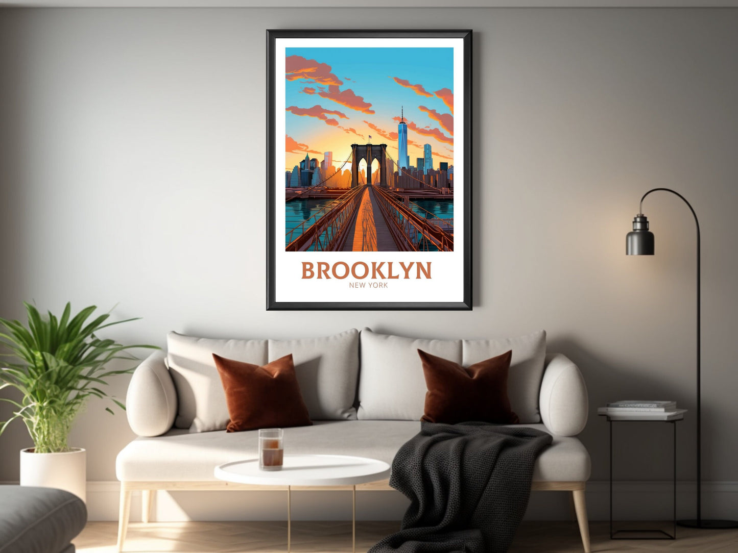 Brooklyn Travel Print | Brooklyn Travel Poster | Brooklyn Design | Brooklyn Wall Art | City Landscape Print | Brooklyn Travel Print | ID 186