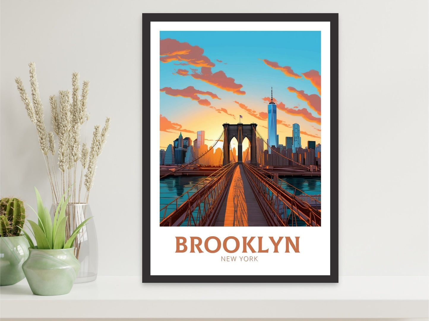 Brooklyn Travel Print | Brooklyn Travel Poster | Brooklyn Design | Brooklyn Wall Art | City Landscape Print | Brooklyn Travel Print | ID 186