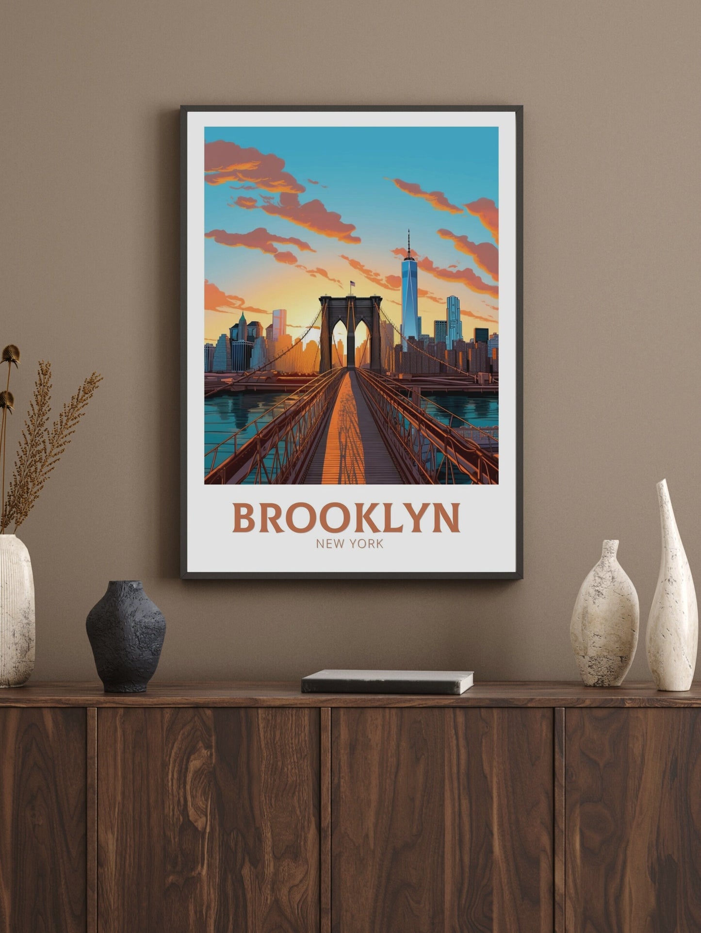 Brooklyn Travel Print | Brooklyn Travel Poster | Brooklyn Design | Brooklyn Wall Art | City Landscape Print | Brooklyn Travel Print | ID 186