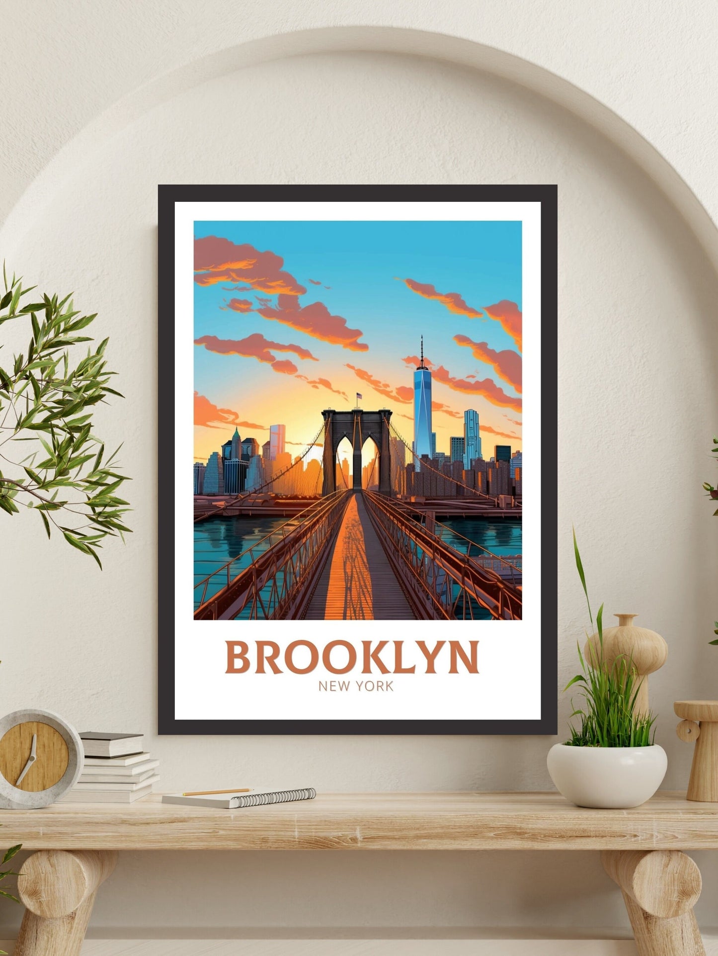 Brooklyn Travel Print | Brooklyn Travel Poster | Brooklyn Design | Brooklyn Wall Art | City Landscape Print | Brooklyn Travel Print | ID 186