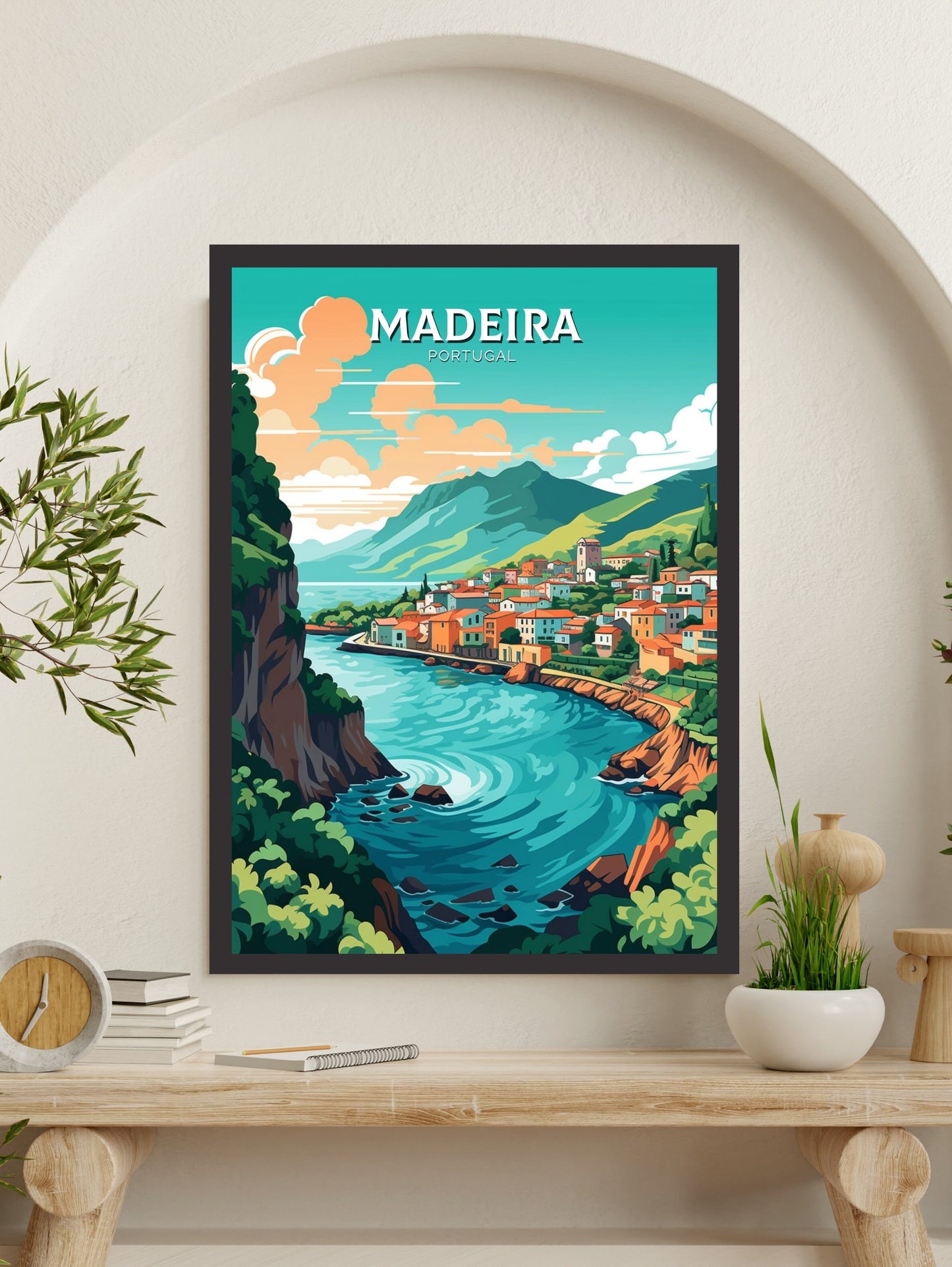 Madeira Travel Poster | Madeira Illustration | Madeira Wall Art | Portugal Poster | Madeira Travel Print | Madeira Art Poster | ID 212