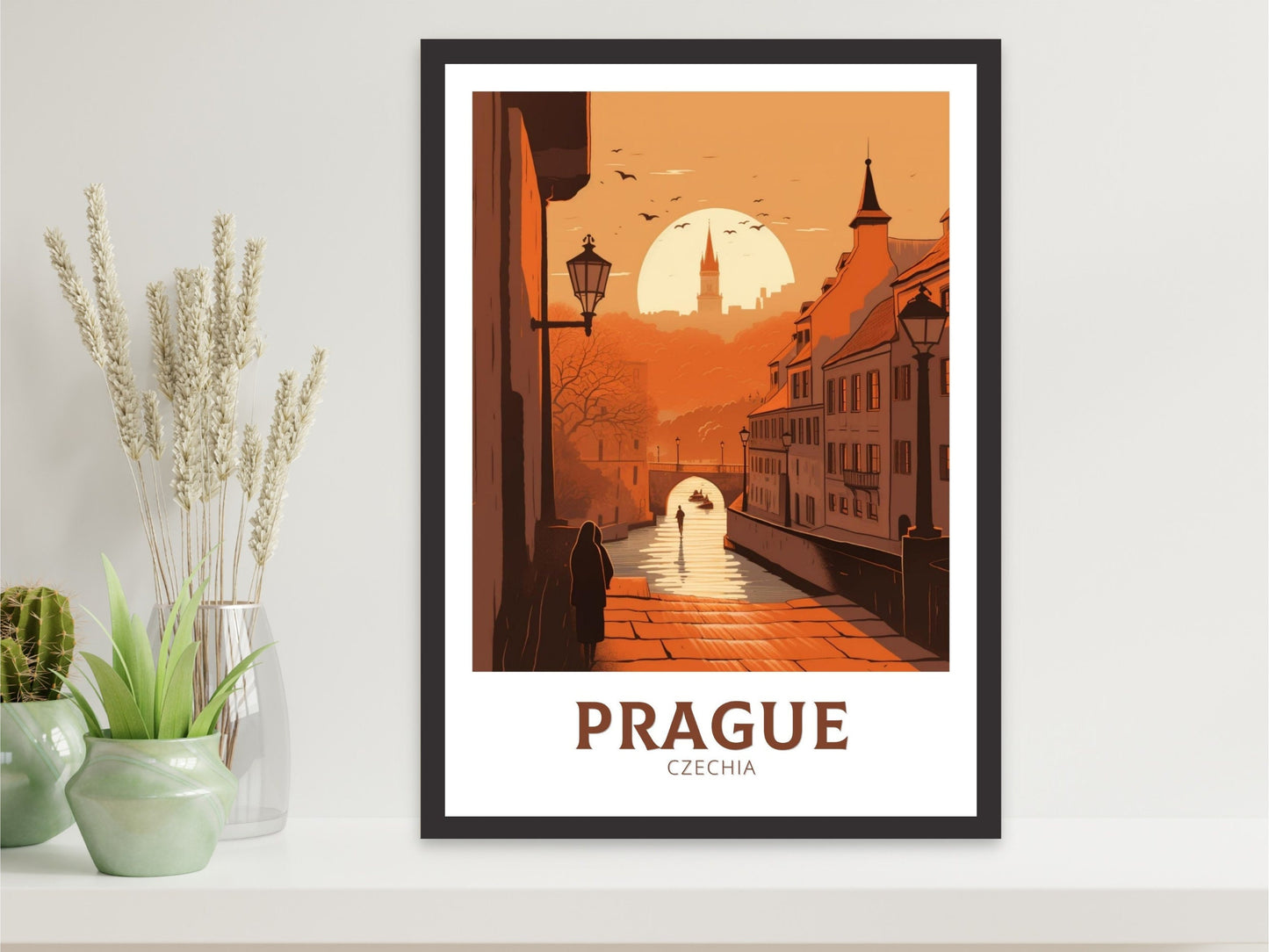 Prague Travel Poster| Prague Illustration | Prague Wall Art | Chech Republic Poster | Prague Home Décor | Prague Print | ID 208
