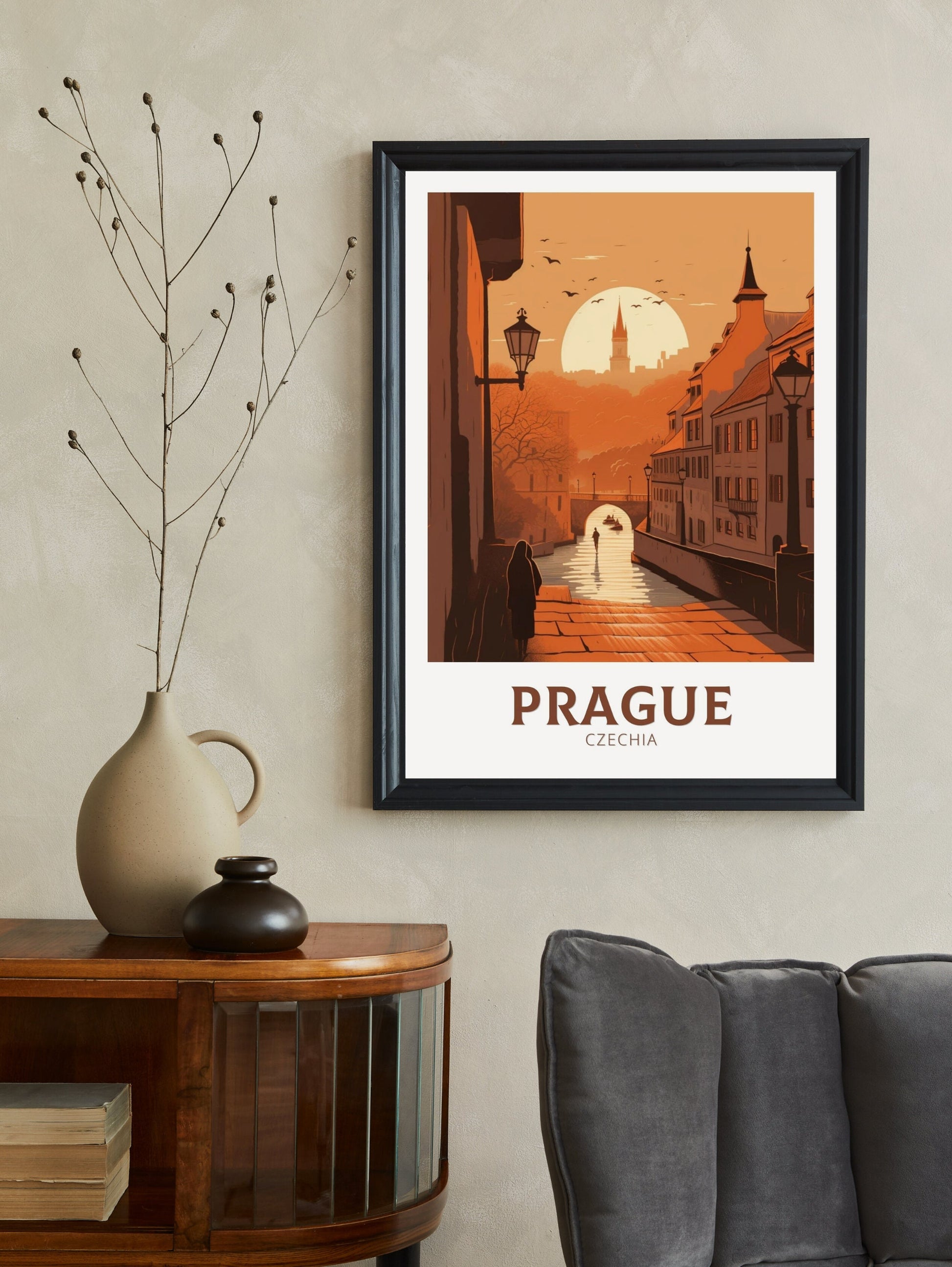 Prague Travel Poster| Prague Illustration | Prague Wall Art | Chech Republic Poster | Prague Home Décor | Prague Print | ID 208