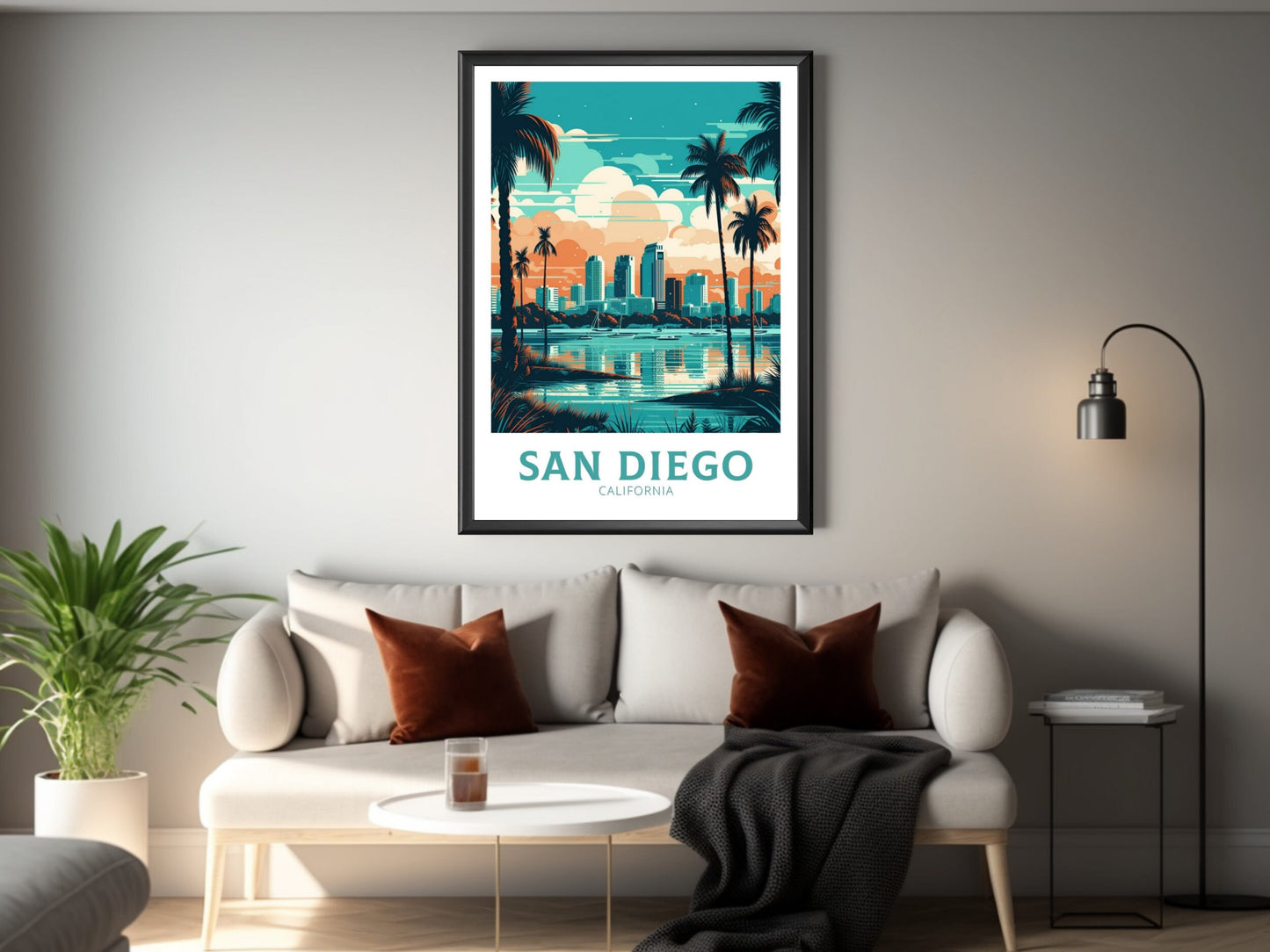San Diego Travel Print | San Diego Poster | San Diego Design | San Diego Wall Art | San Diego Illustration | California Poster | ID 225