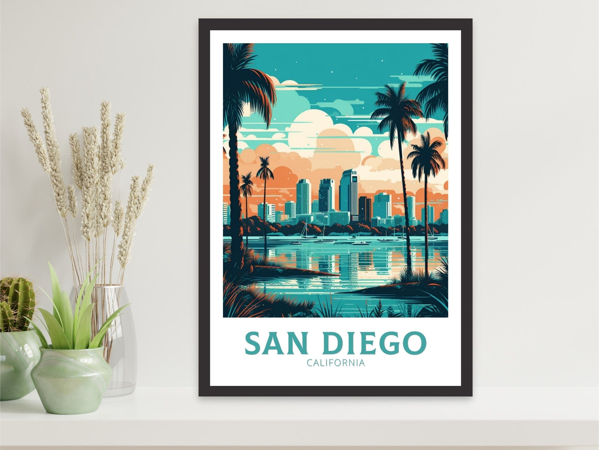 San Diego Travel Print | San Diego Poster | San Diego Design | San Diego Wall Art | San Diego Illustration | California Poster | ID 225