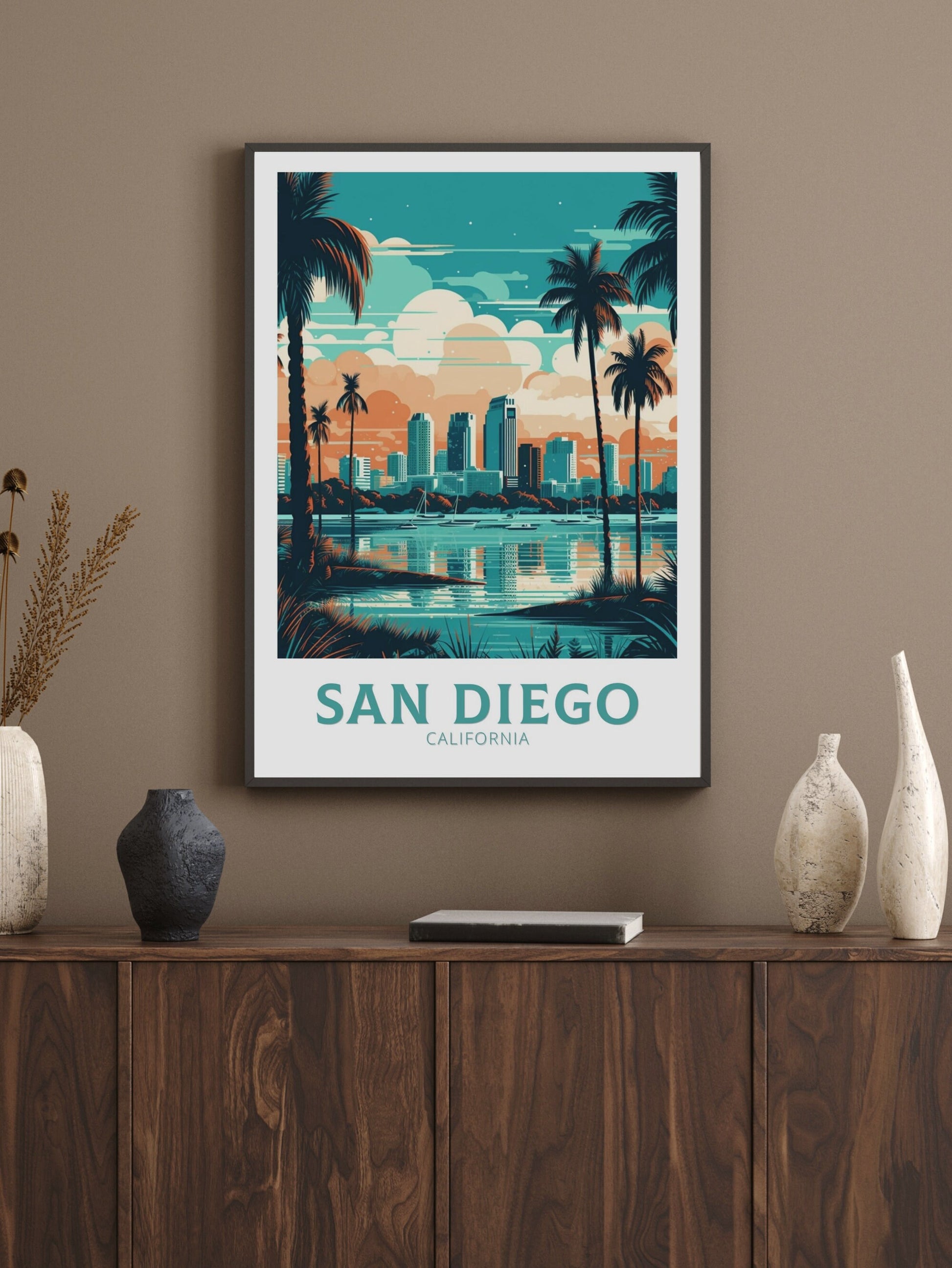 San Diego Travel Print | San Diego Poster | San Diego Design | San Diego Wall Art | San Diego Illustration | California Poster | ID 225