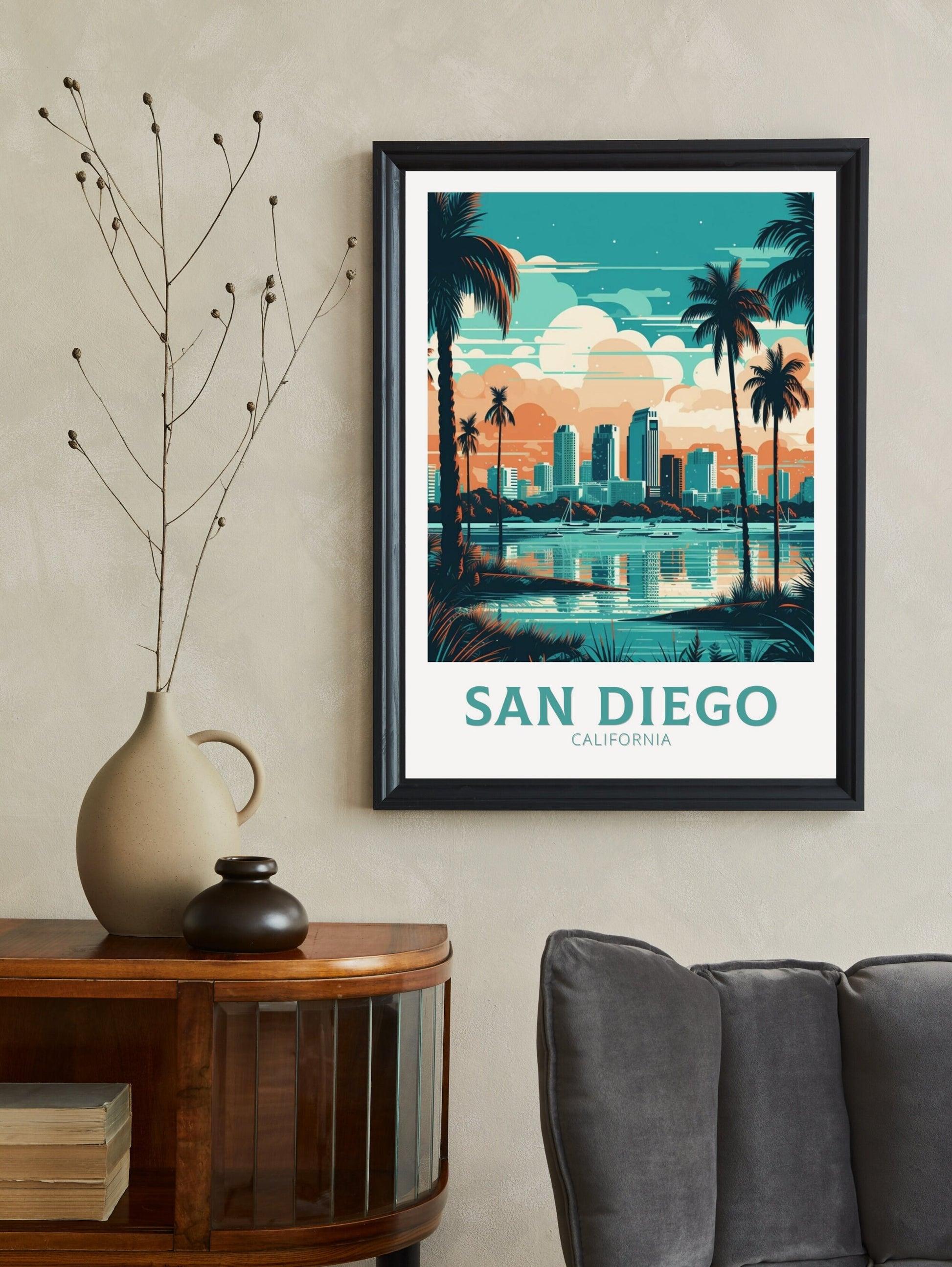 San Diego Travel Print | San Diego Poster | San Diego Design | San Diego Wall Art | San Diego Illustration | California Poster | ID 225