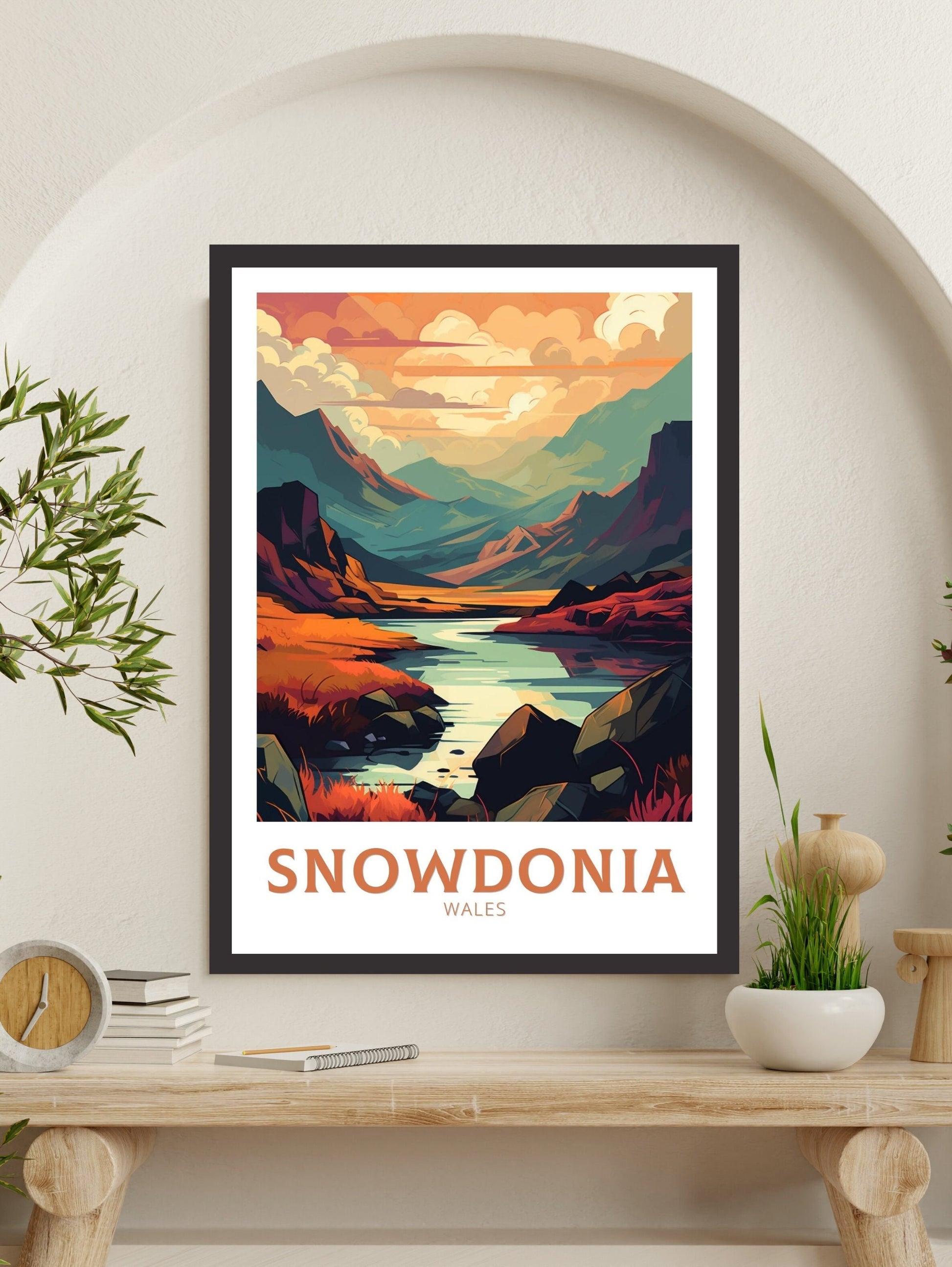 Snowdonia Travel Poster | Snowdonia Illustration | SnowdoniaWall Art | Walles Poster | Snowdonia Home Décor | Snowdonia Print | ID 245
