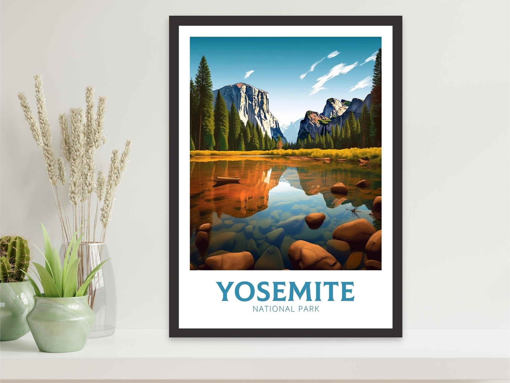 Yosemite Park Poster Wall Art | Yosemite National Park Travel Print | Yosemite National Park Illustration | California Travel Print | ID 258