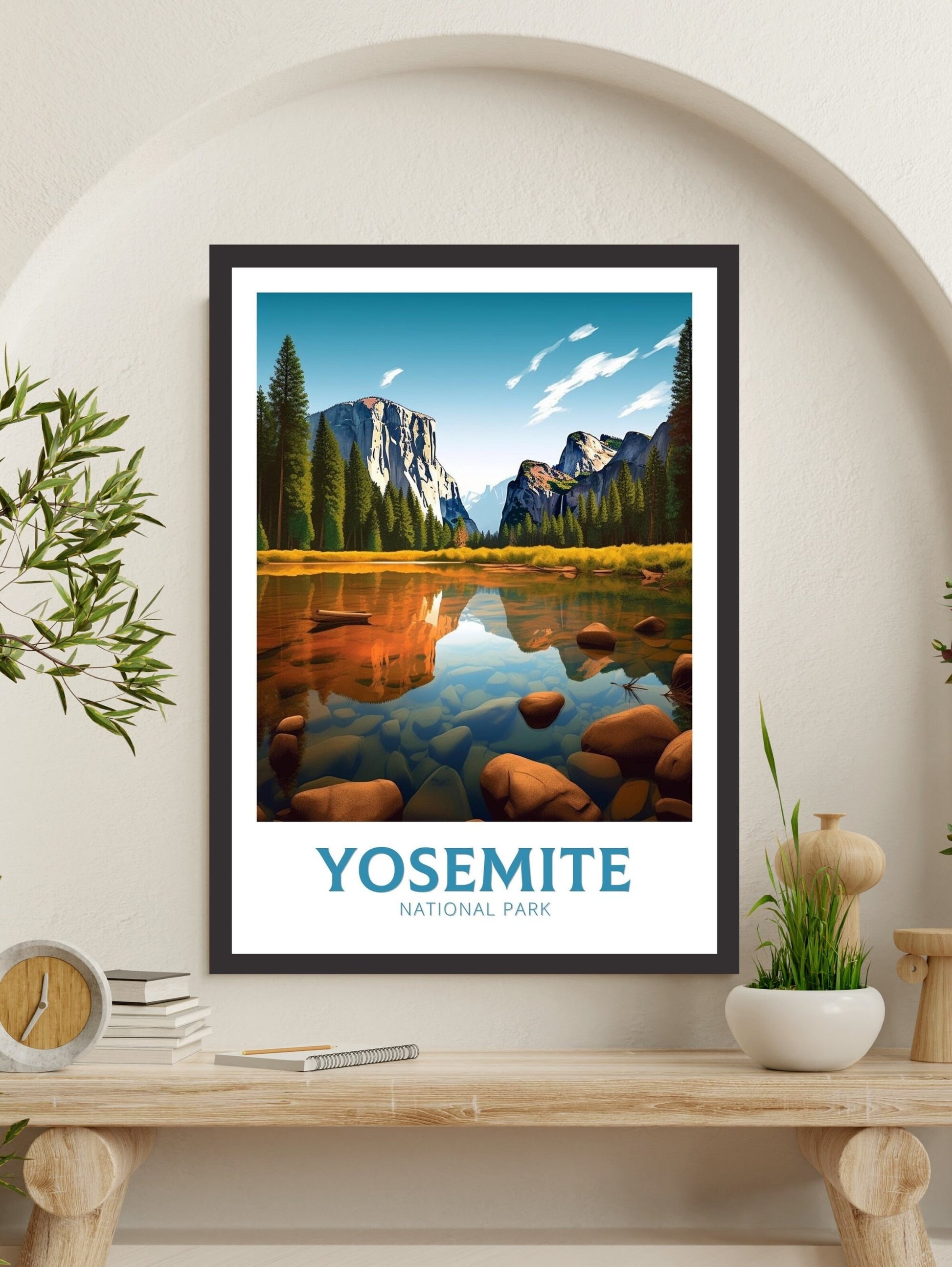 Yosemite Park Poster Wall Art | Yosemite National Park Travel Print | Yosemite National Park Illustration | California Travel Print | ID 258