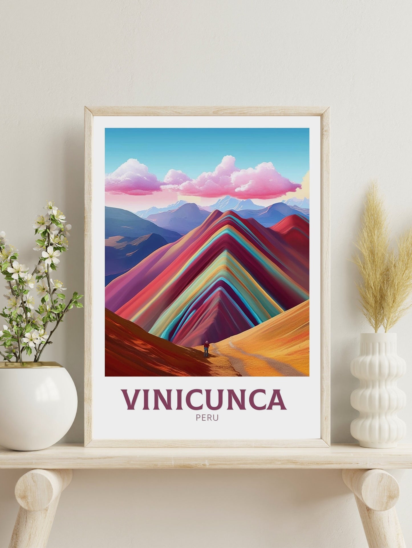 Vinicunca Travel Poster | Vinicunca Travel Print | Vinicunca Peru | Vinicunca Wall Art | Vinicunca Peru Painting | Rainbow Mountain ID 270