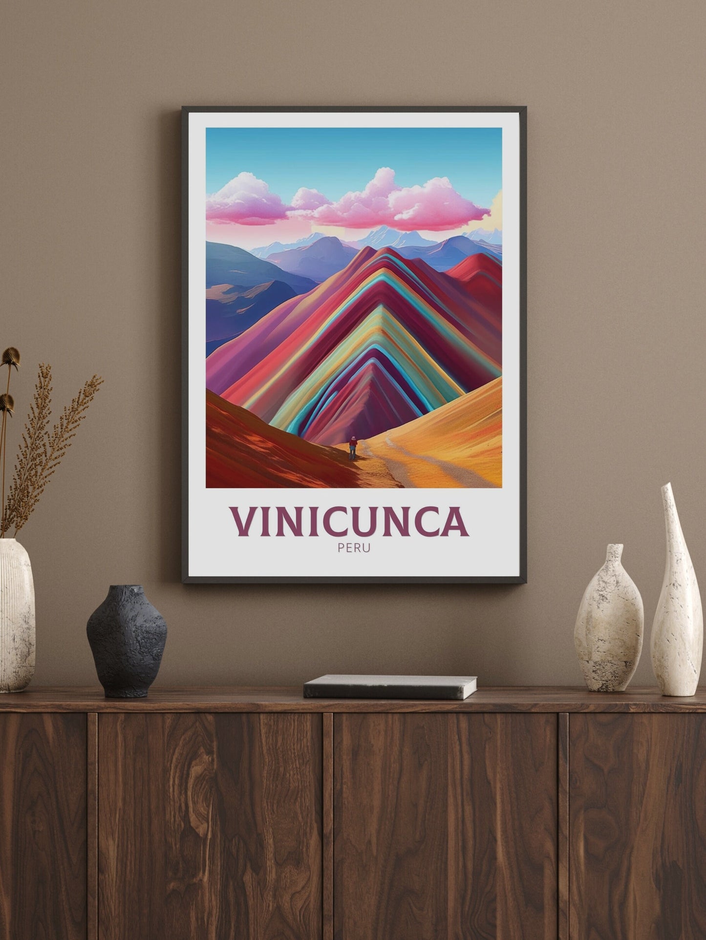 Vinicunca Travel Poster | Vinicunca Travel Print | Vinicunca Peru | Vinicunca Wall Art | Vinicunca Peru Painting | Rainbow Mountain ID 270
