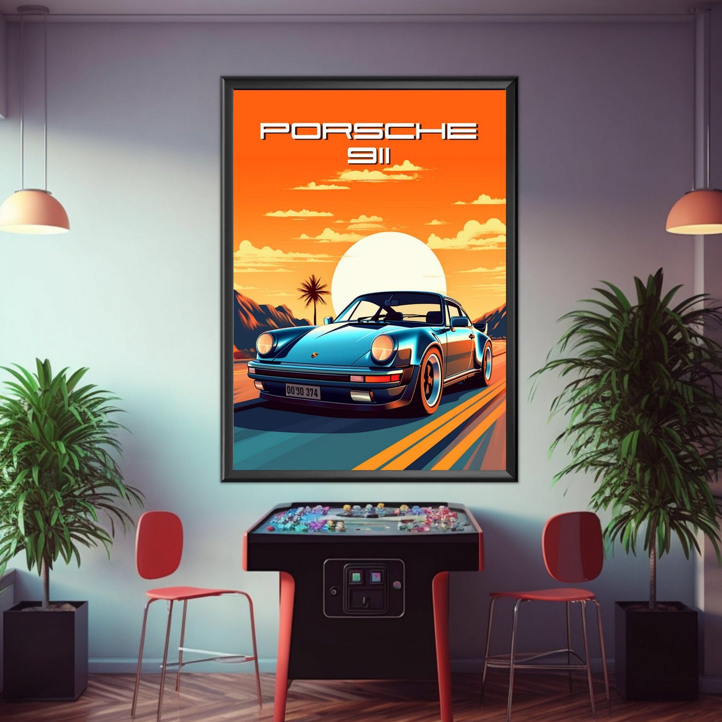 Porsche 911 Print, 1970s