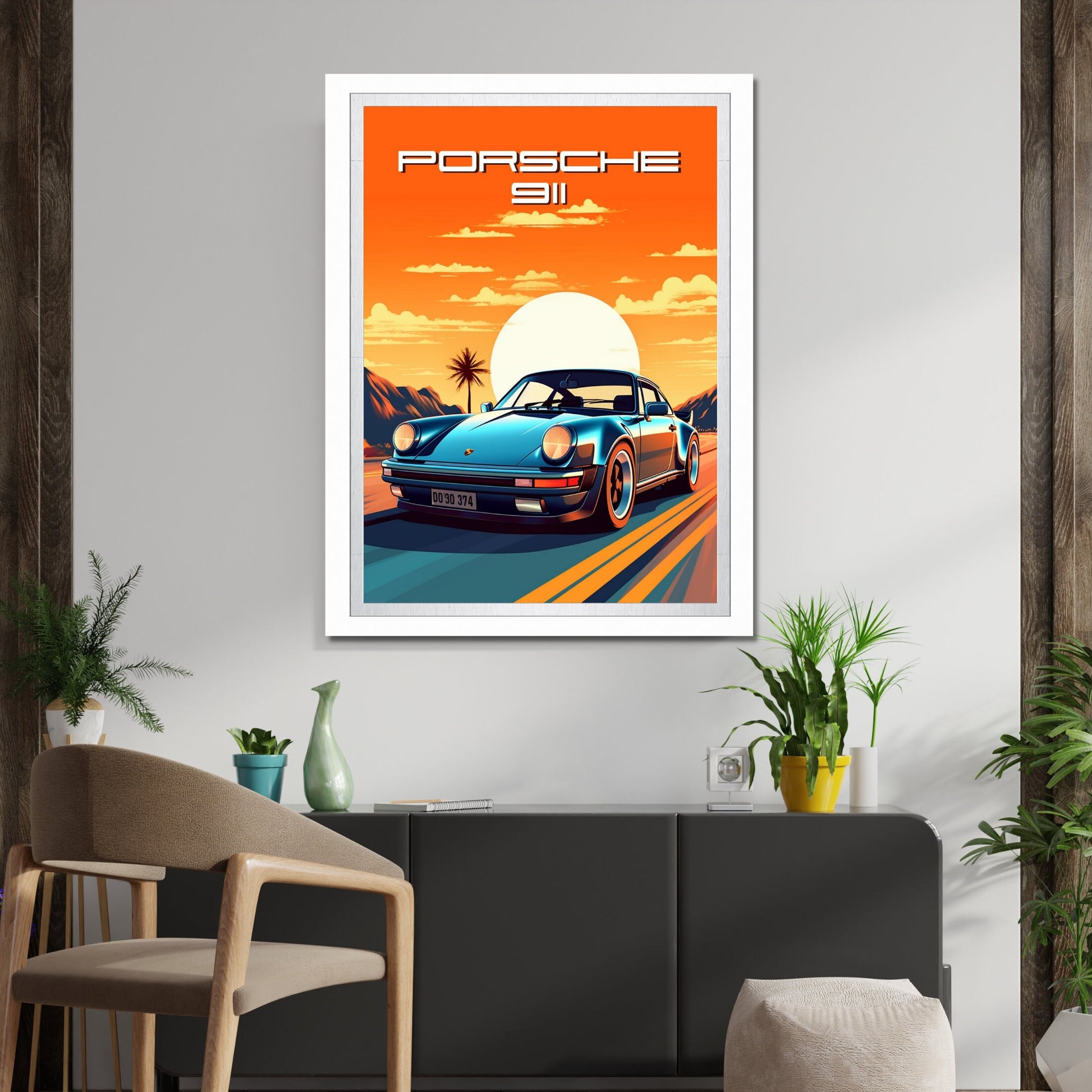 Porsche 911 Print, 1970s