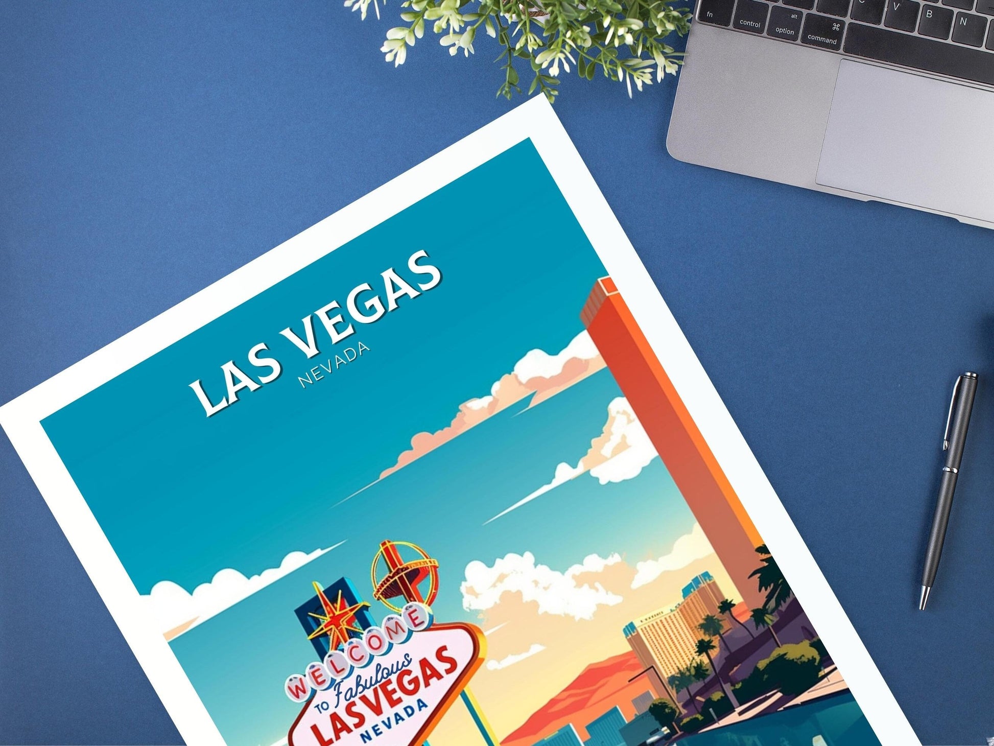 Las Vegas Poster | Las Vegas Travel Print | Las Vegas Illustration | Las Vegas Wall Art | Las Vegas USA Print | Travel Gift Vegas | ID 303