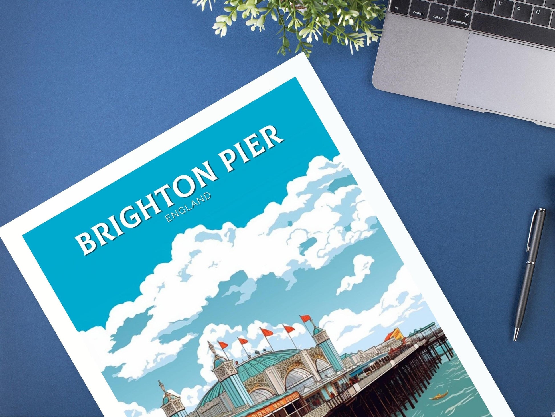 Brighton Pier Travel Print | Brighton Pier Illustration | Brighton Pier Wall Art | Brighton Pier Home Decor | Brighton Poster | ID 307