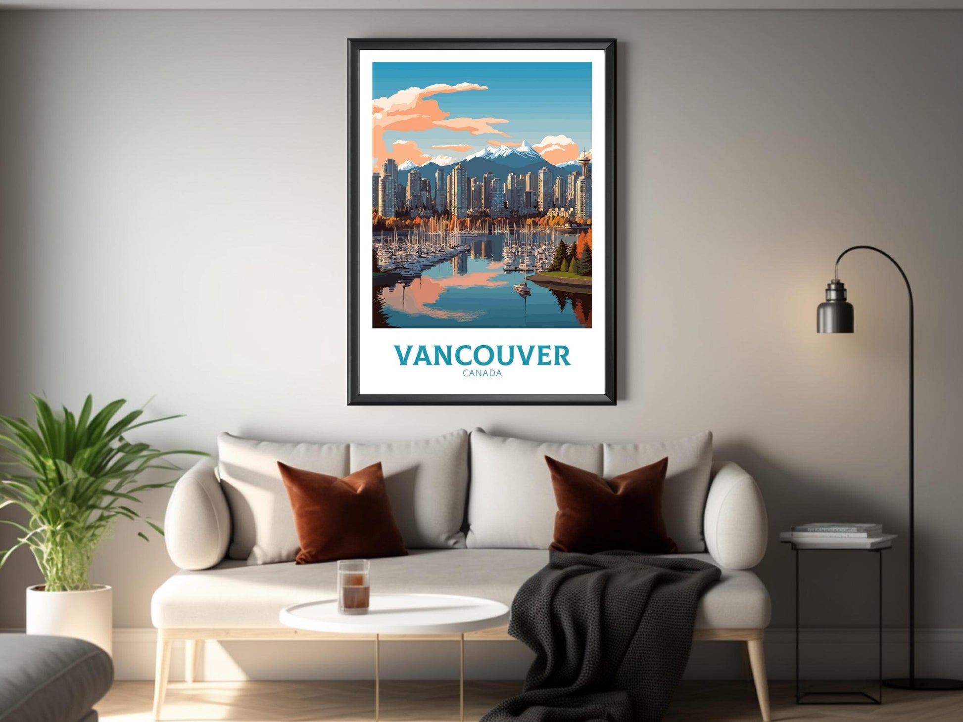 Vancouver Poster | Vancouver Travel Print | Illustration | Vancouver Art | Vancouver Wall Art | City Landscape | Canada Print | ID 393
