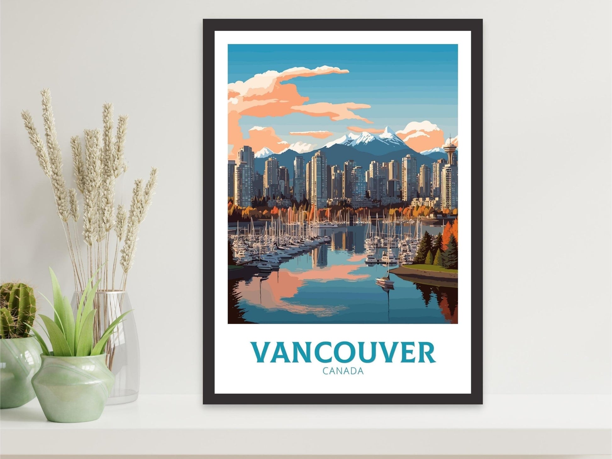 Vancouver Poster | Vancouver Travel Print | Illustration | Vancouver Art | Vancouver Wall Art | City Landscape | Canada Print | ID 393