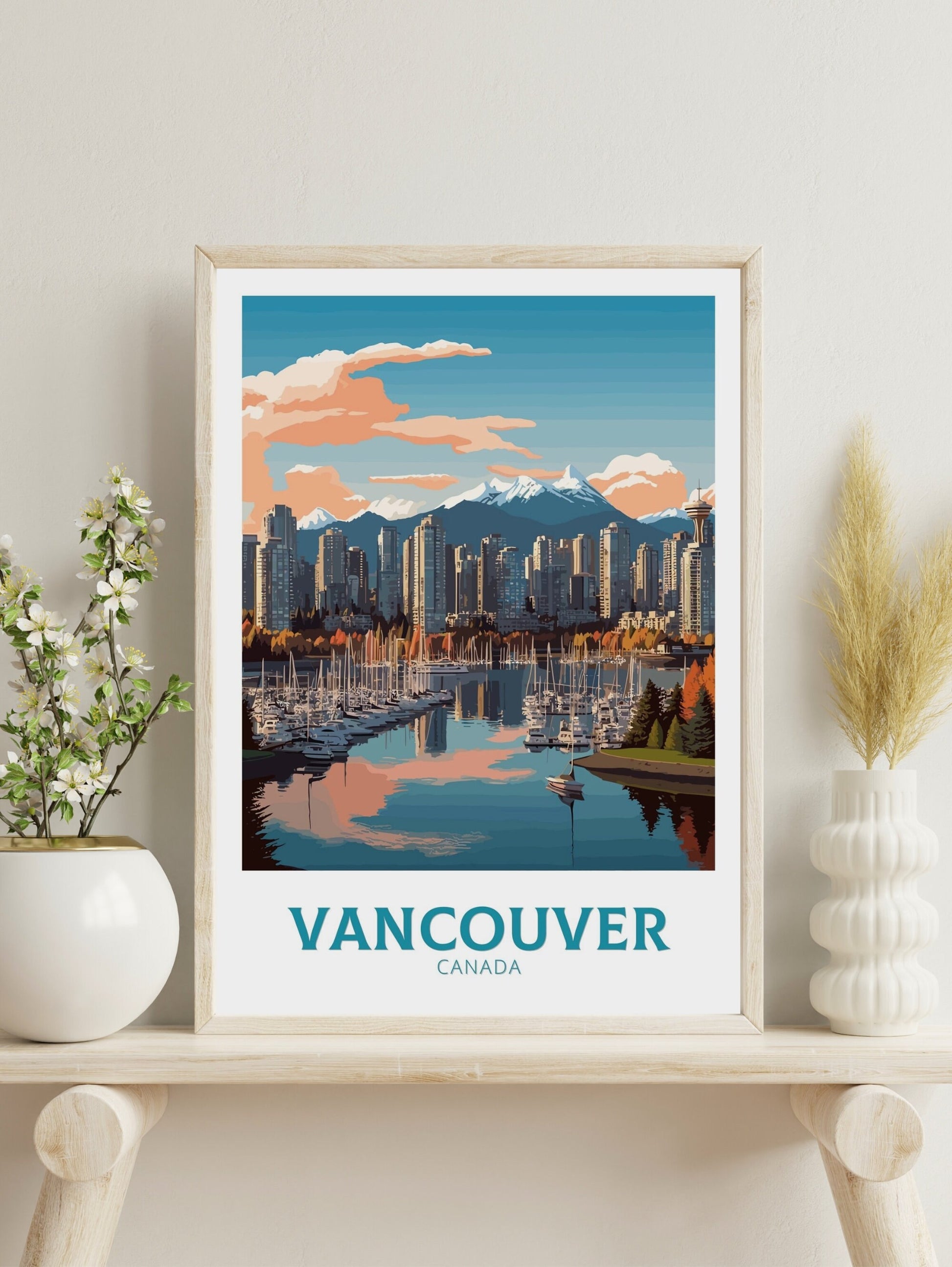 Vancouver Poster | Vancouver Travel Print | Illustration | Vancouver Art | Vancouver Wall Art | City Landscape | Canada Print | ID 393