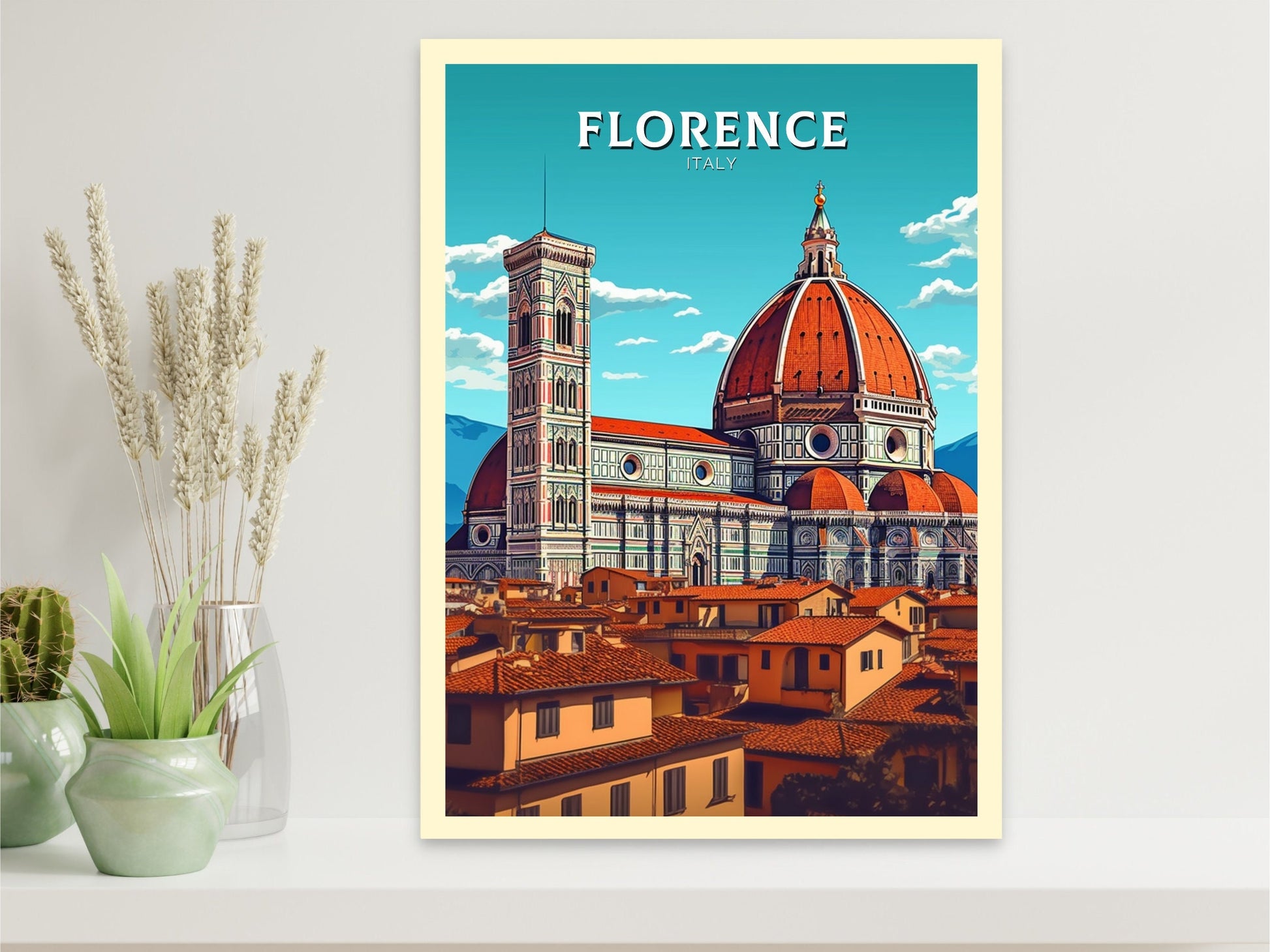 Florence Italy Print | Florence Città d'Arte | Italia Travel Print | Florence Wall Art | Tuscany Poster | Tuscany Print | ID 398