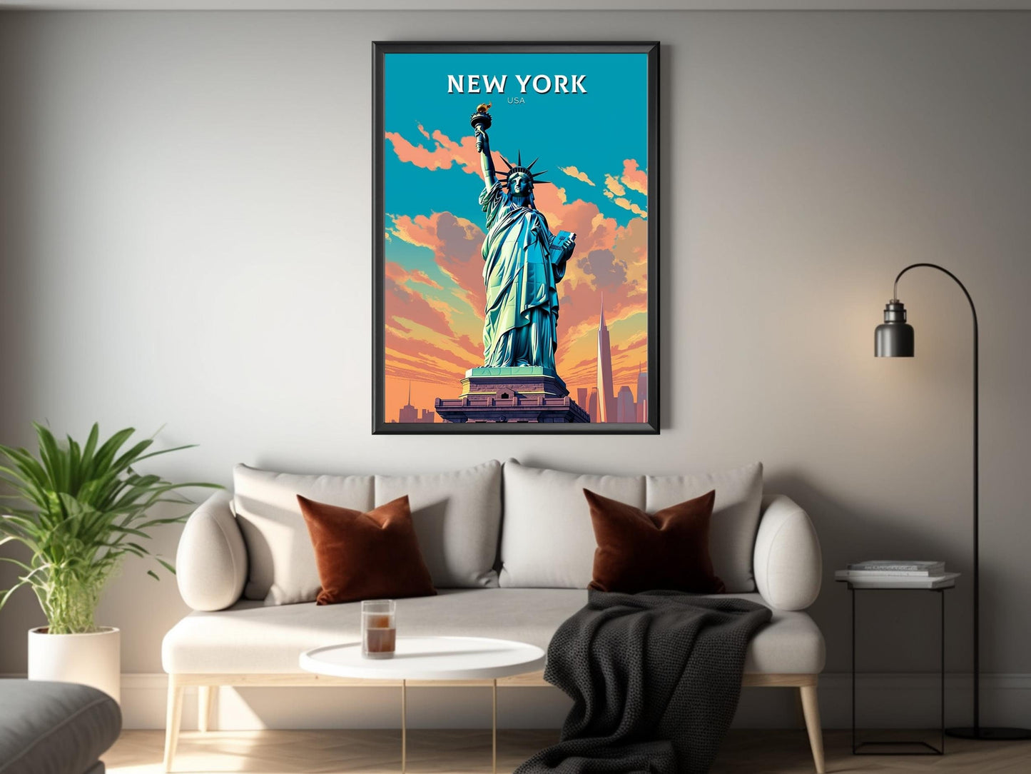 New York Travel Print | New York Poster | New York Design | New York Wall Art | New York Illustration | Statue of Liberty print | ID 340