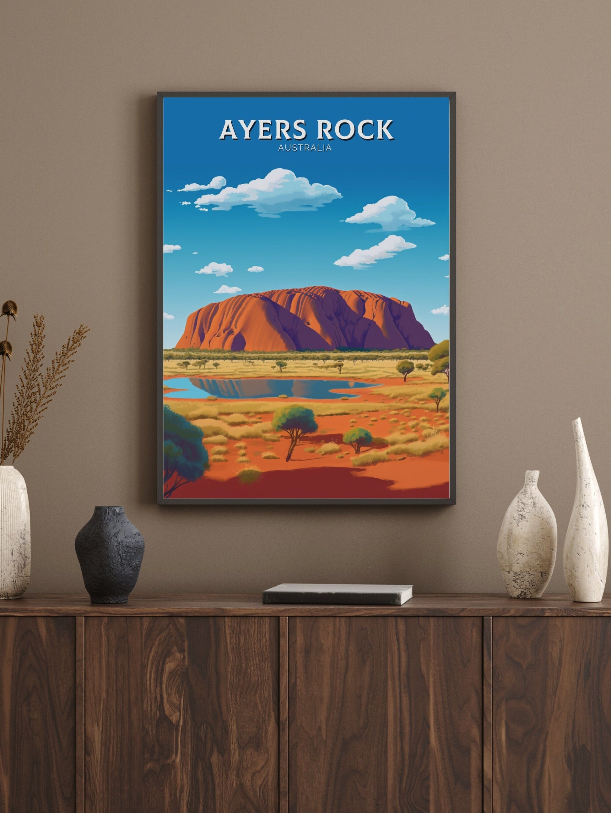 Ayers Rock Poster | Ayers Rock Illustration | Ayers Rock House | Uluru Poster | Ayers Rock Wall Art | Australia Print | Uluru Print ID 347