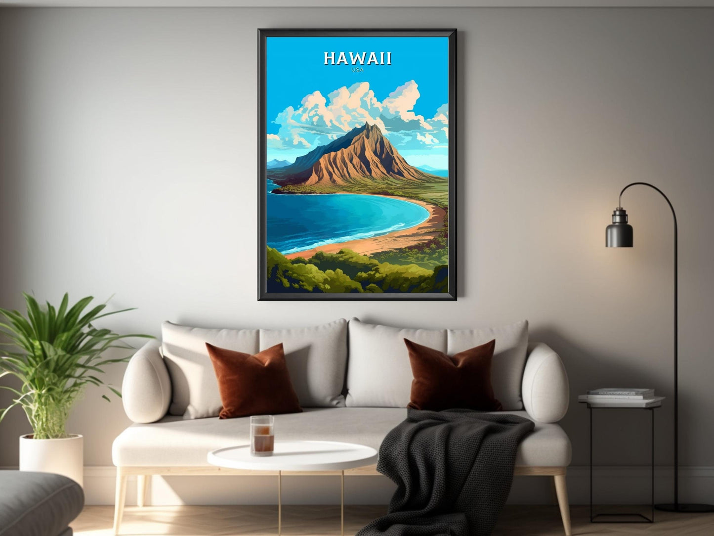 Hawaii Travel Print | Hawaii Poster | Hawaii Design | Hawaii Wall Art | Hawaii Illustration | The Islands of Hawaii print | ID 380