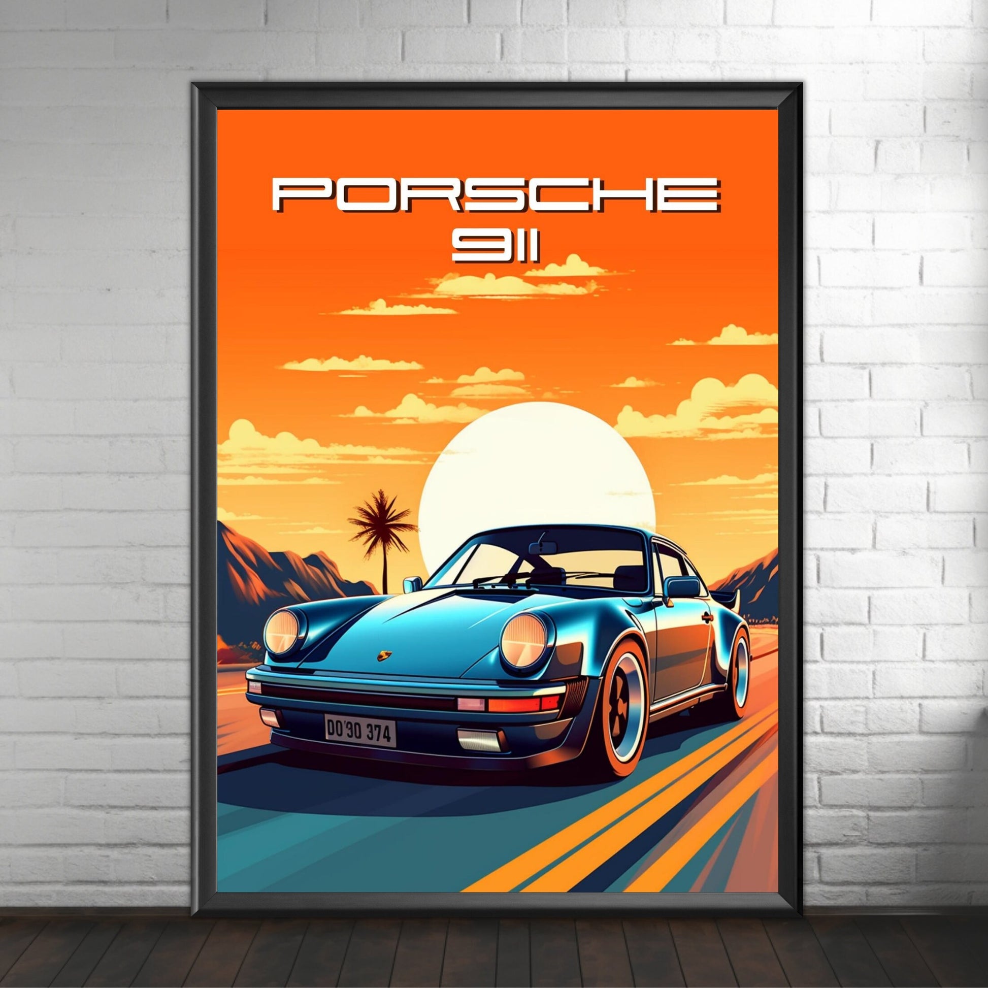 Porsche 911 Print, 1970s