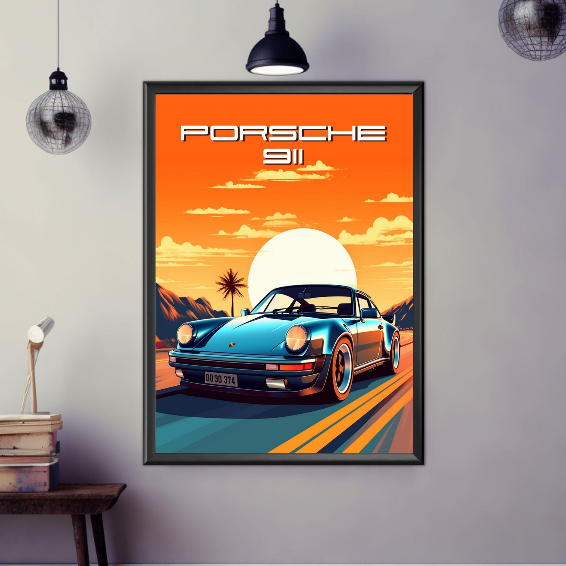 Porsche 911 Print, 1970s