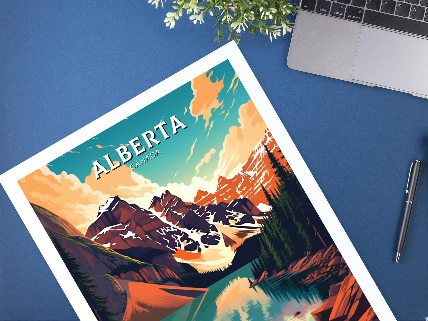 Alberta Travel Print | Alberta Poster | Alberta Illustration | Alberta Art | Alberta Wall Art | Mountain Print | Canada Print | ID 467