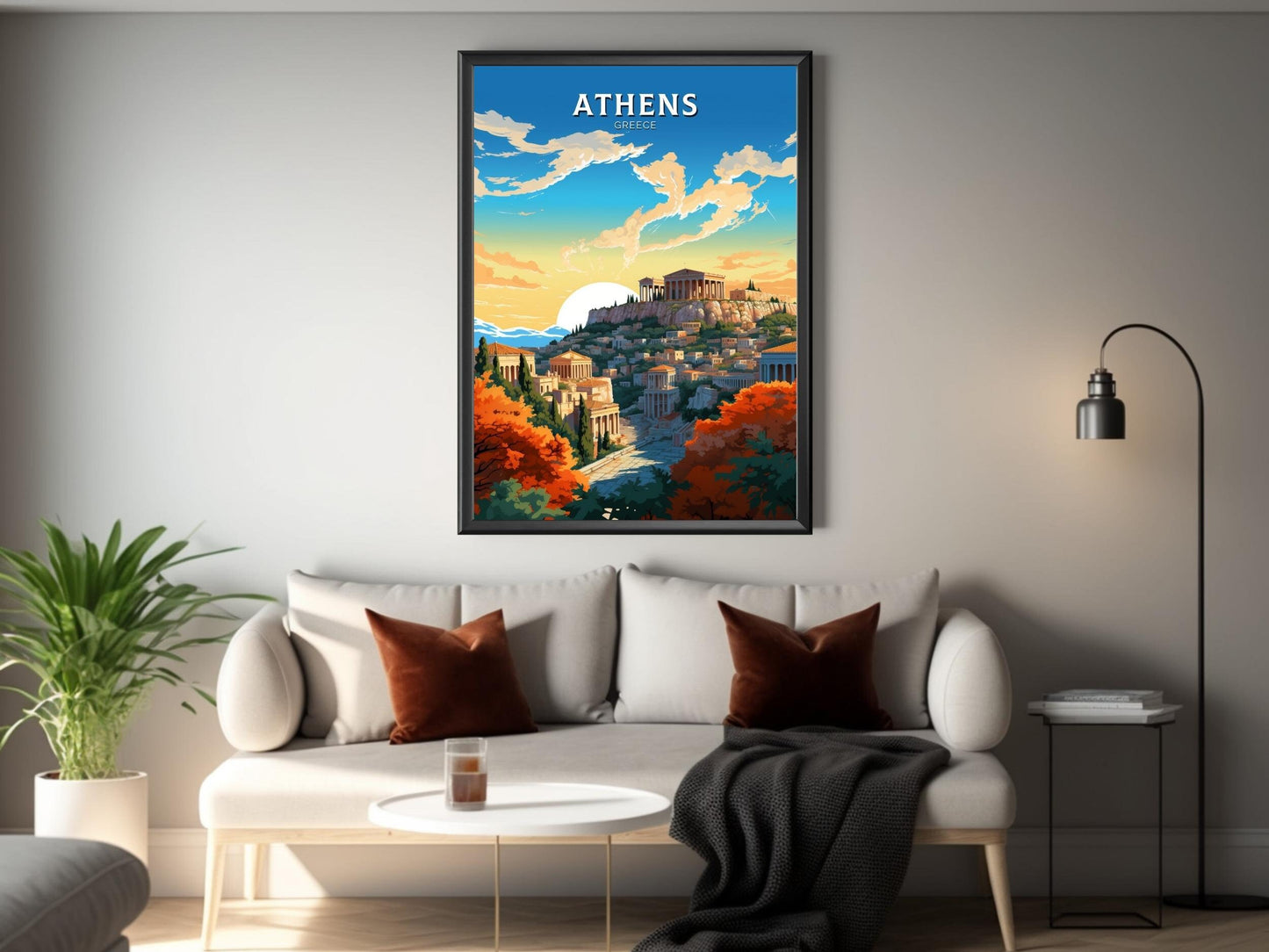 Athens Poster | Athens Illustration | Acropolis | Athens Travel Print | Greece Print | Greece Home Decor | Parthenon Poster | ID 485