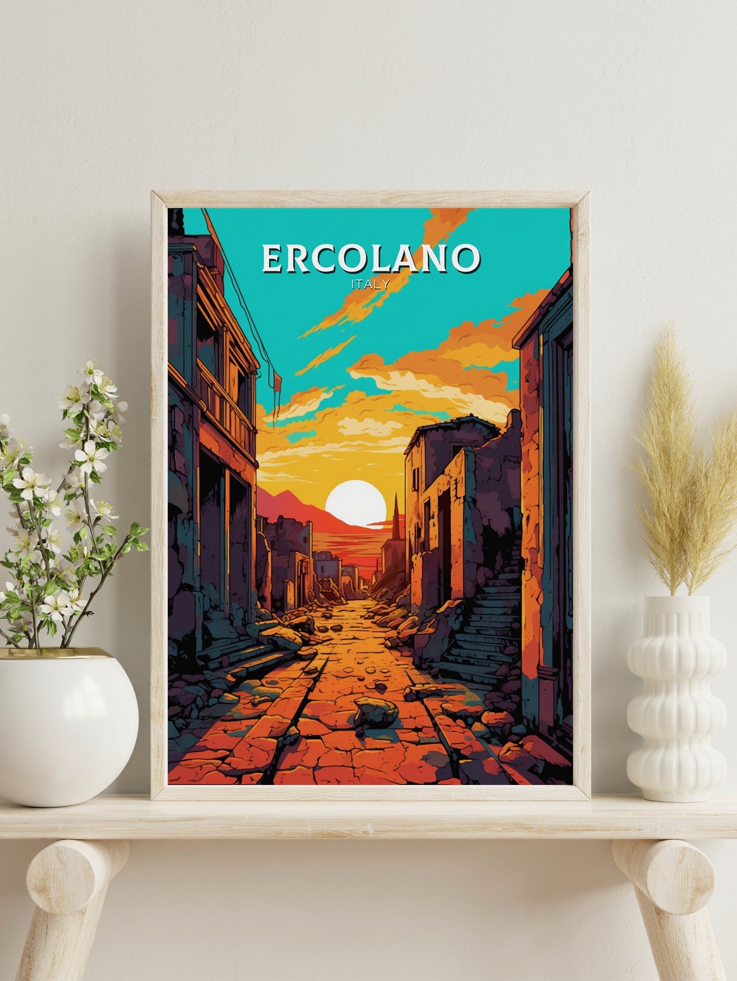 Ercolano Travel Poster | Ercolano Travel Print | Ercolano Illustration | Ercolano Wall Art | Italy Poster | Ercolano Italy Décor | ID 487